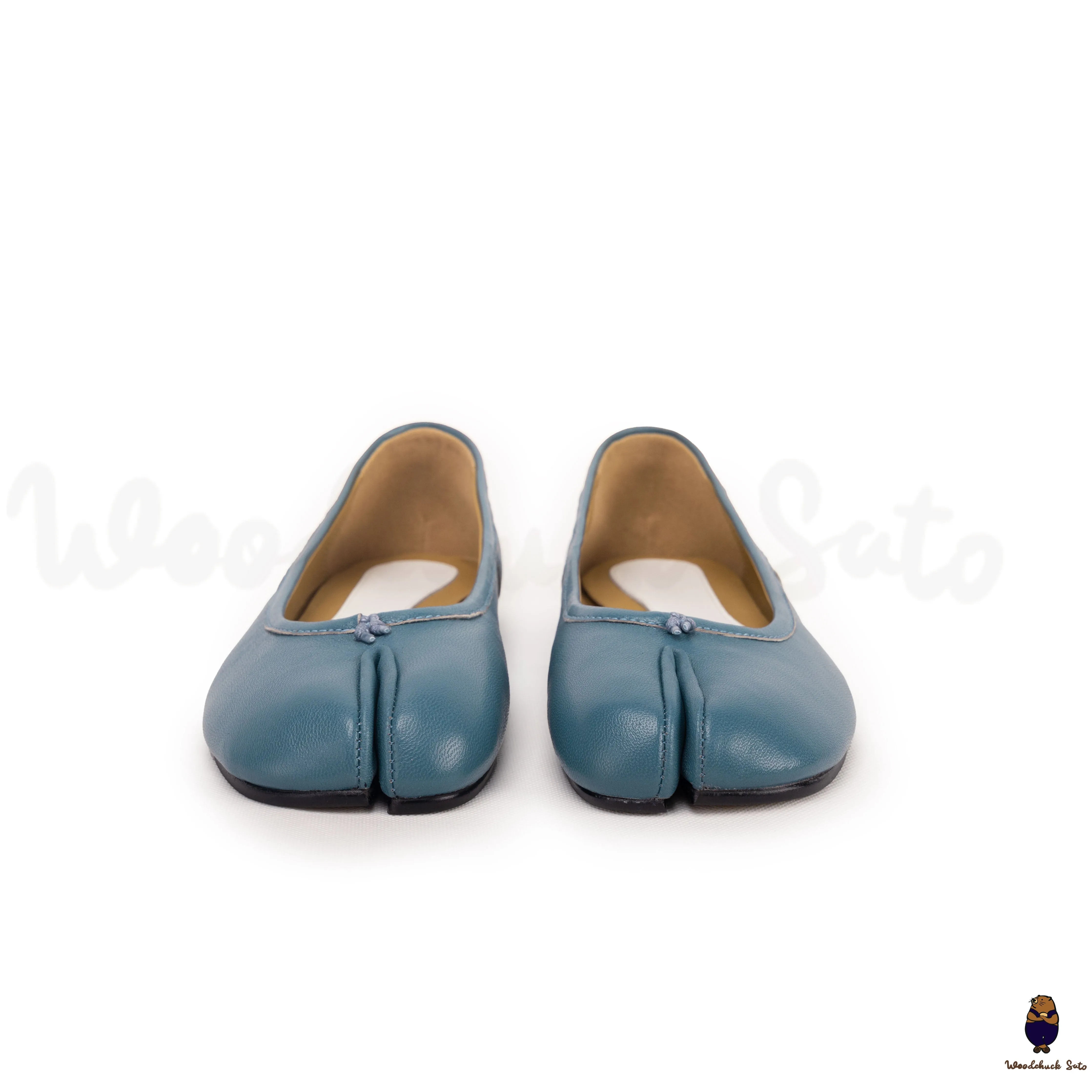 WoodchuckSato Blue Sheep Leather Split-Toe Ballet Flat sold by WoodChuckSato product image thumbnail 3
