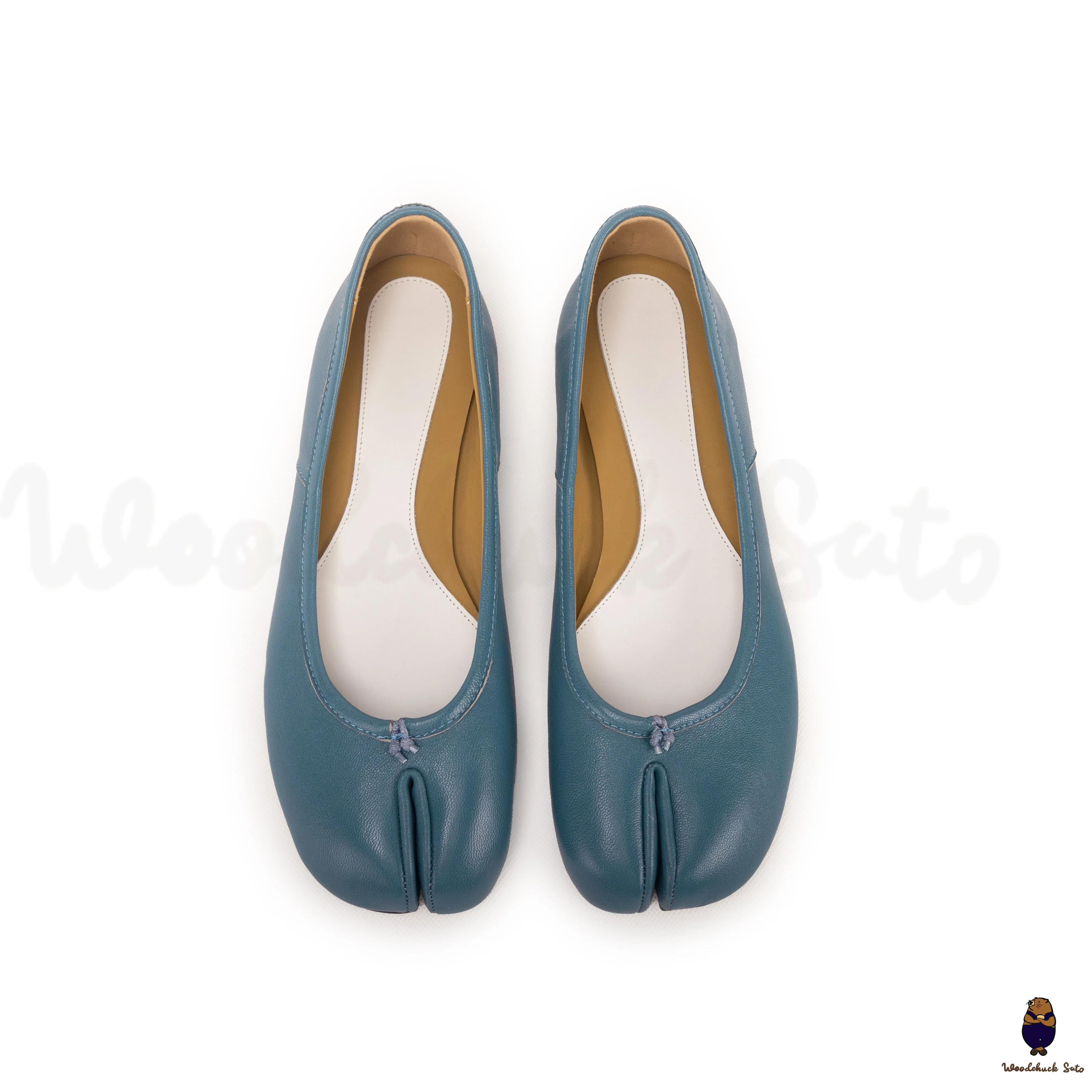 WoodchuckSato Blue Sheep Leather Split-Toe Ballet Flat sold by WoodChuckSato product image thumbnail 2