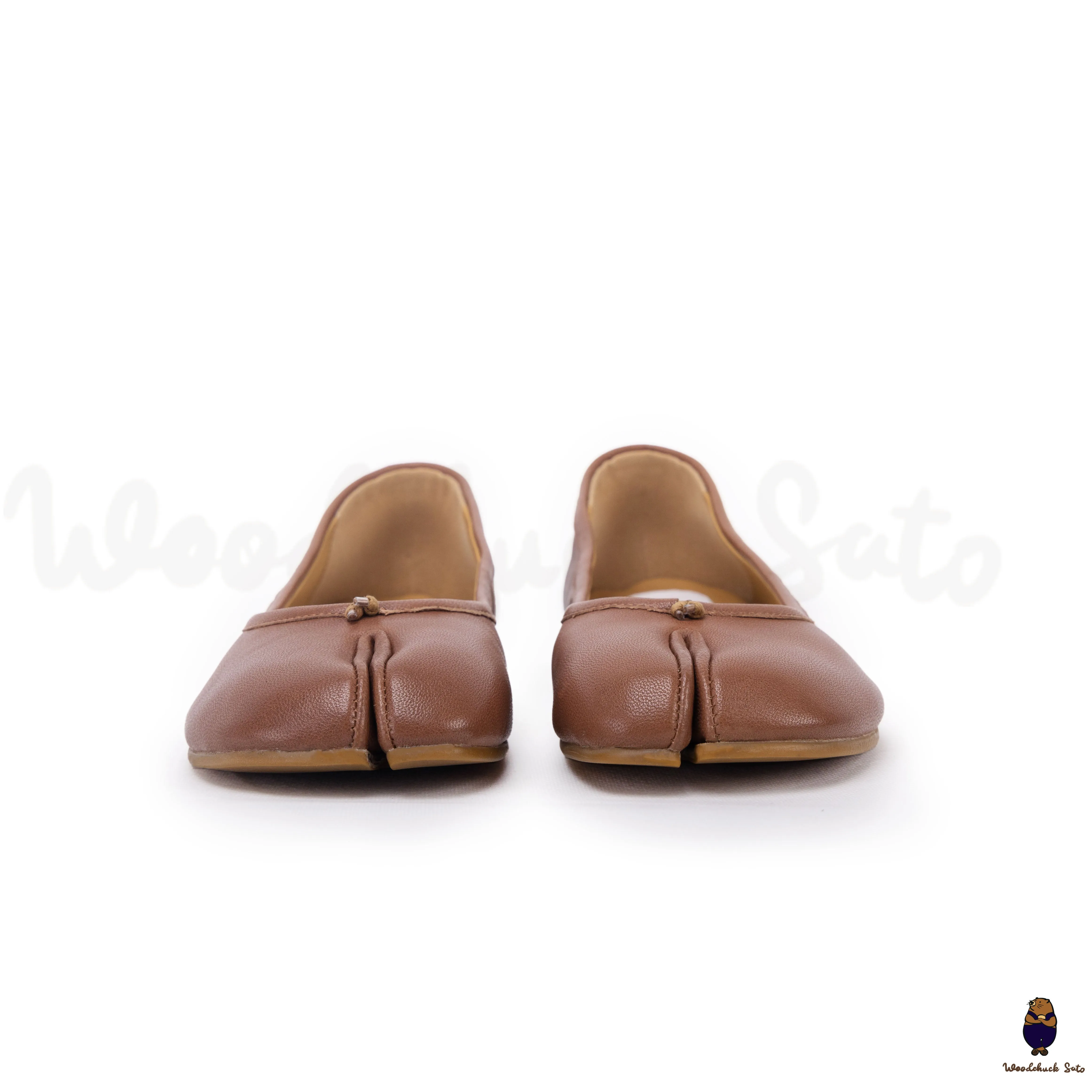 WoodchuckSato Brown Sheep Leather Split-Toe Ballet Flats sold by WoodChuckSato product image thumbnail 3