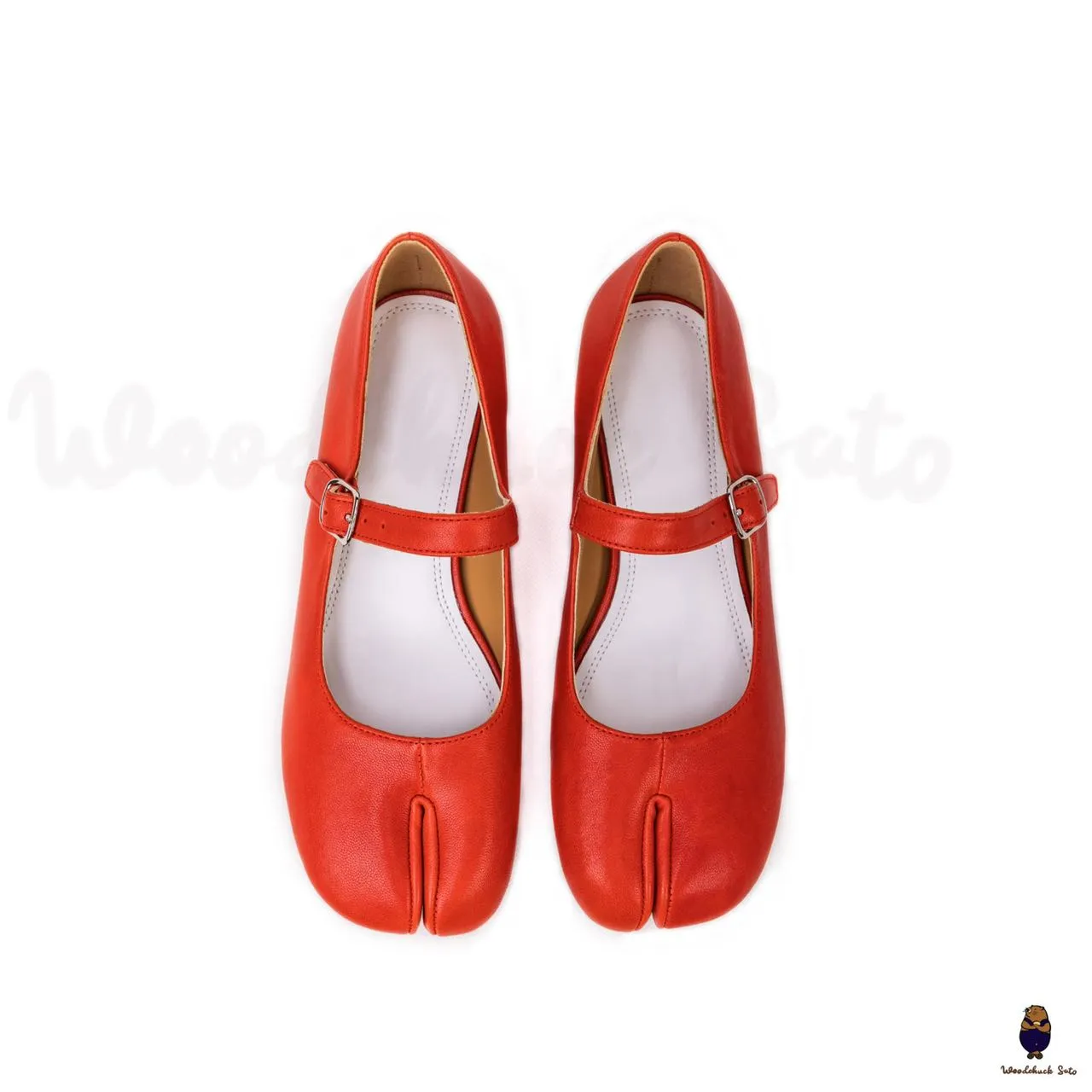WoodchuckSato Red Sheep Leather Tabi Mary Jane Heels with Strap sold by WoodChuckSato product image thumbnail 2