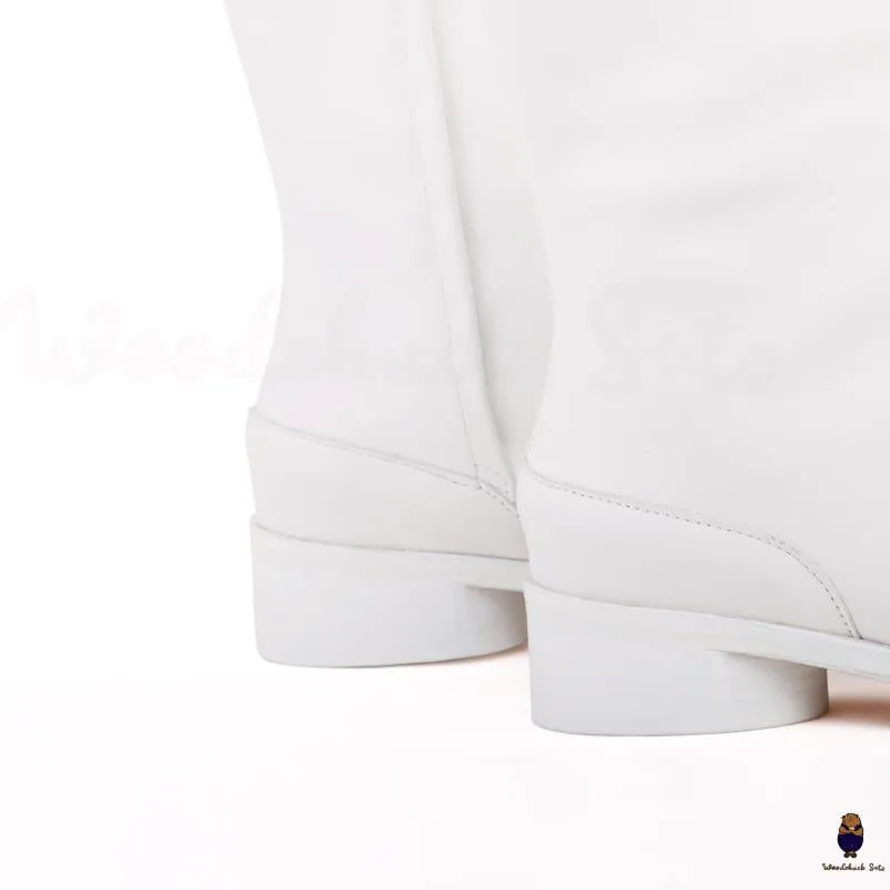 WoodchuckSato White Cow Leather Tabi Ankle Boots with 3 cm Heel sold by WoodChuckSato product image thumbnail 5