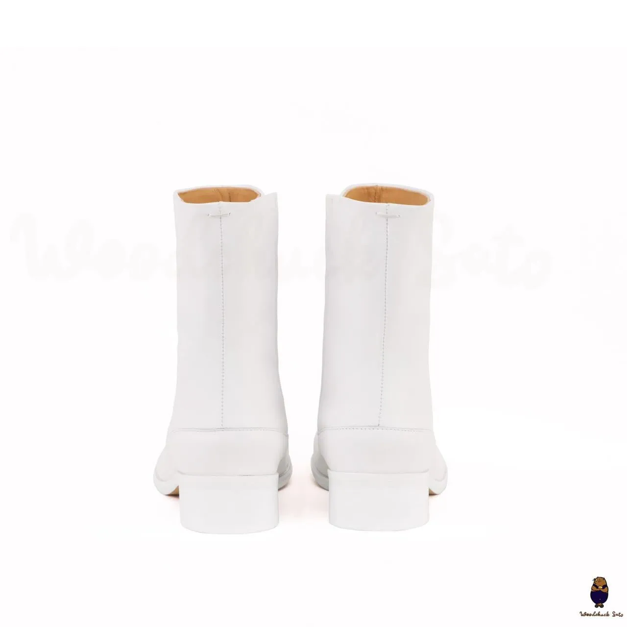 WoodchuckSato White Cow Leather Tabi Ankle Boots with 3 cm Heel sold by WoodChuckSato product image thumbnail 3