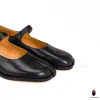 WoodChuckSato Women's Men's Black Tabi Split-Toe Cow Leather Mary Jane Flats with Adjustable Buckle Straps Sizes EU 35-46 sold by WoodChuckSato