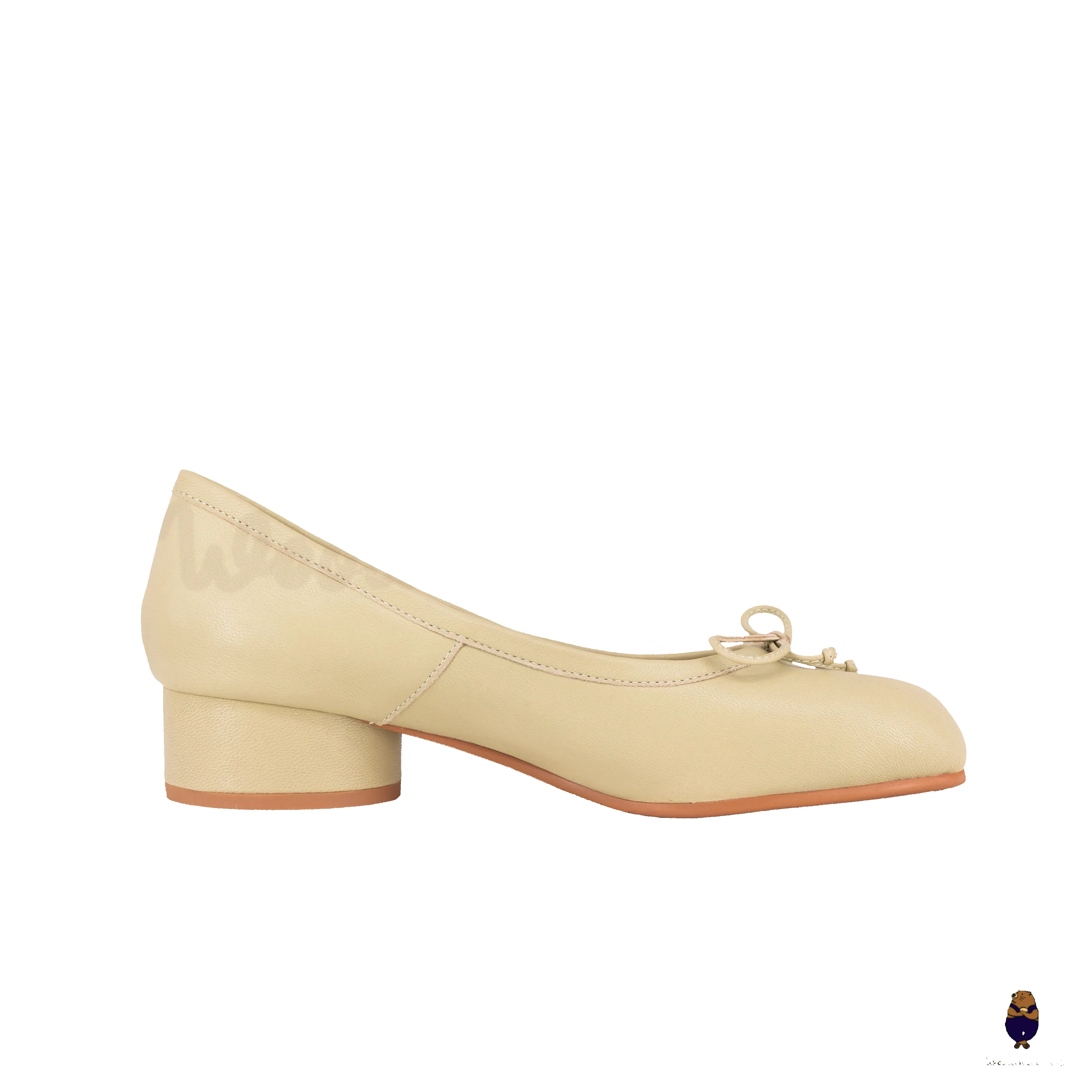 WoodchuckSato Green Sheep Leather Tabi 3 cm Heel Pumps with Bow sold by WoodChuckSato product image thumbnail 5