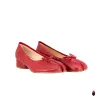 WoodChuckSato Red Tabi Split-Toe Sheep Leather Mary Jane Shoes with 3cm Heel & Bow Sizes sold by WoodChuckSato