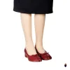 WoodChuckSato Red Tabi Split-Toe Sheep Leather Mary Jane Shoes with 3cm Heel & Bow Sizes sold by WoodChuckSato
