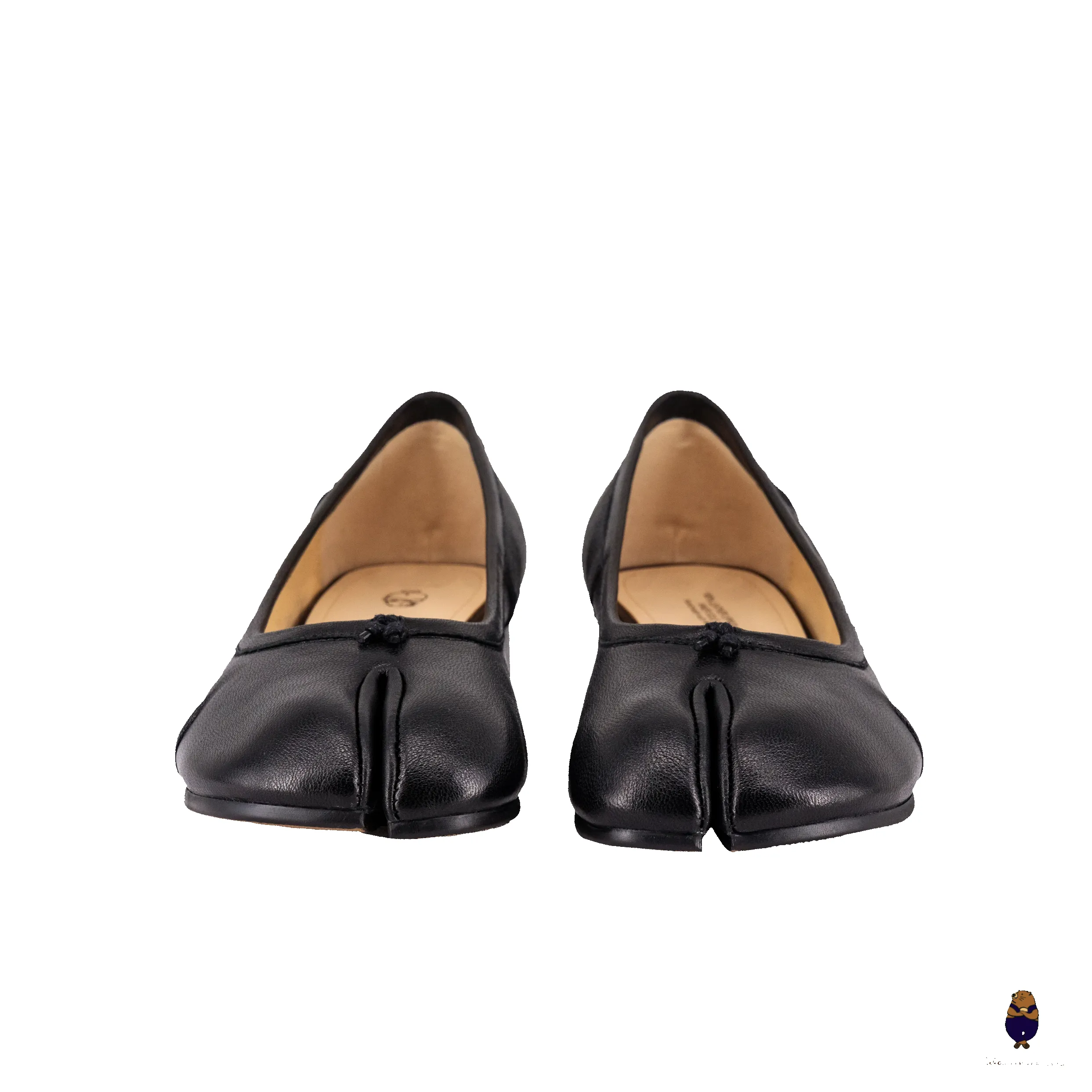 WoodChuckSato Black Tabi Split-Toe Sheep Leather Mary Jane Shoes with 3cm Heel & Ruched sold by WoodChuckSato product image thumbnail 4