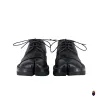 WoodchuckSato Unisex Black Leather Tabi Lace-Up Derby Shoes with Chunky Rubber Sole sold by WoodChuckSato