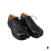 WoodchuckSato Unisex Black Leather Tabi Lace-Up Derby Shoes with Chunky Rubber Sole sold by WoodChuckSato