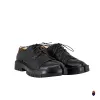 WoodchuckSato Unisex Black Leather Tabi Lace-Up Derby Shoes with Chunky Rubber Sole sold by WoodChuckSato