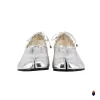 WoodchuckSato Silver Leather Tabi Heeled Flats with Black Rope Trim Sizes sold by WoodChuckSato