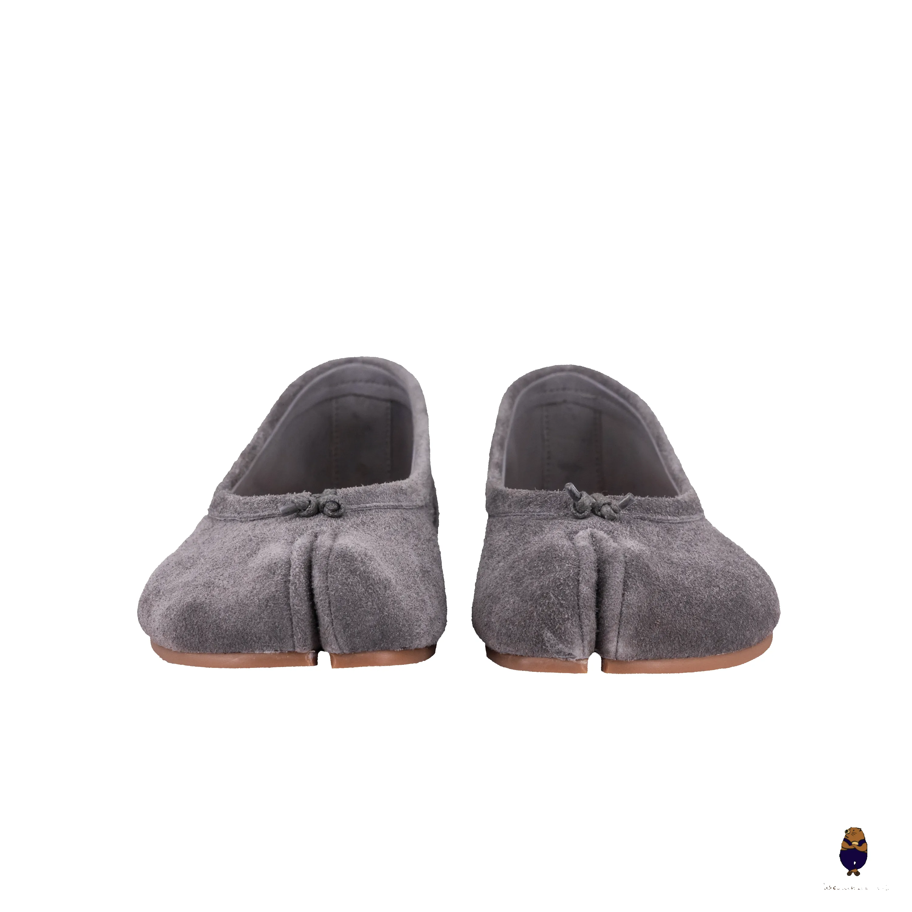 WoodChuckSato Grey Soft Fuzzy Cow Suede Tabi Ballet Flats sold by WoodChuckSato product image thumbnail 5