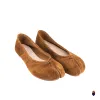 WoodChuckSato Brown Ultra-Soft Fuzzy Cow Suede Tabi Ballet Flats sold by WoodChuckSato