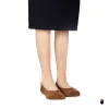 WoodChuckSato Brown Ultra-Soft Fuzzy Cow Suede Tabi Ballet Flats sold by WoodChuckSato