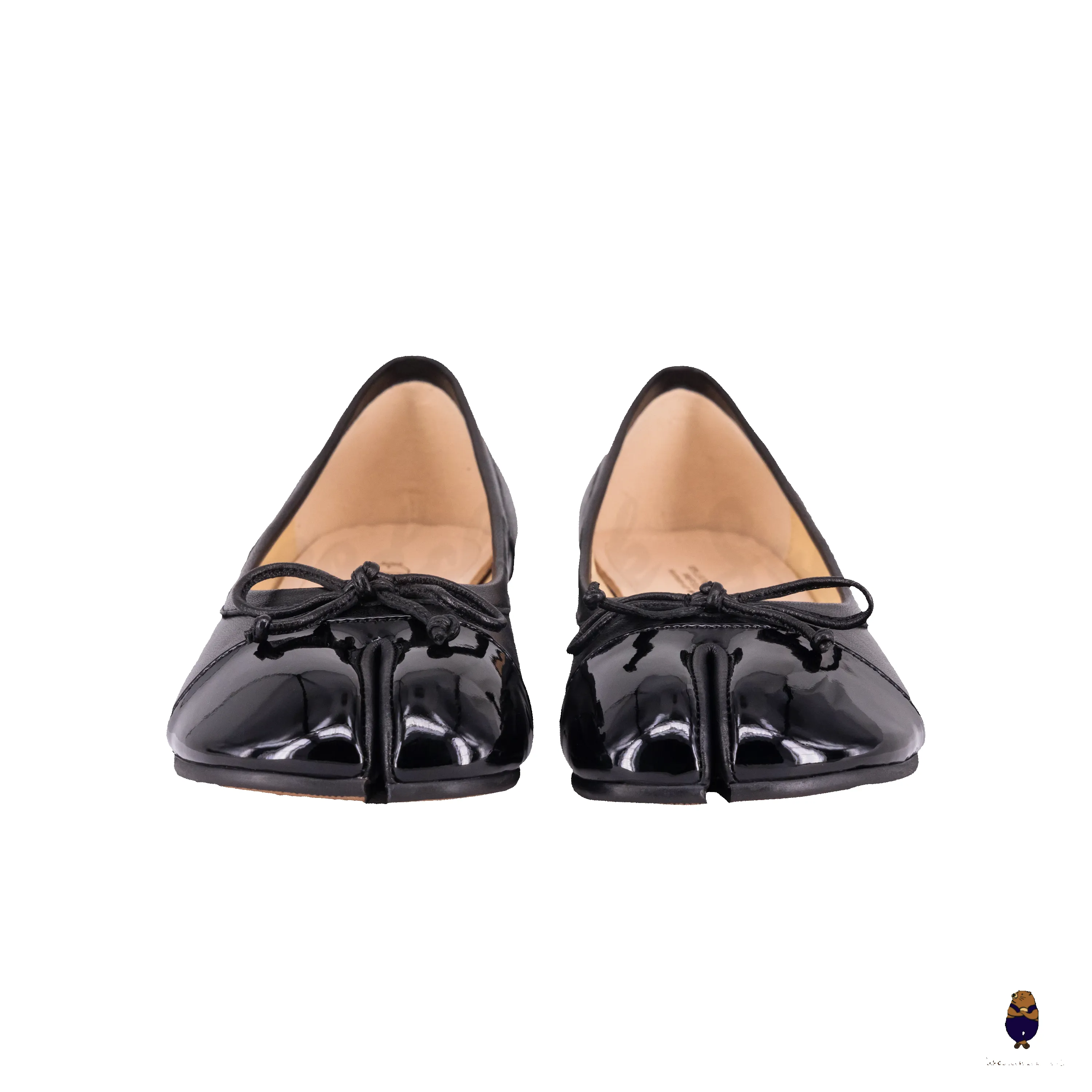 WoodchuckSato Navy Sheep Leather & Patent Cow Leather Tabi 3 cm Heel Pumps with Bow sold by WoodChuckSato product image thumbnail 5