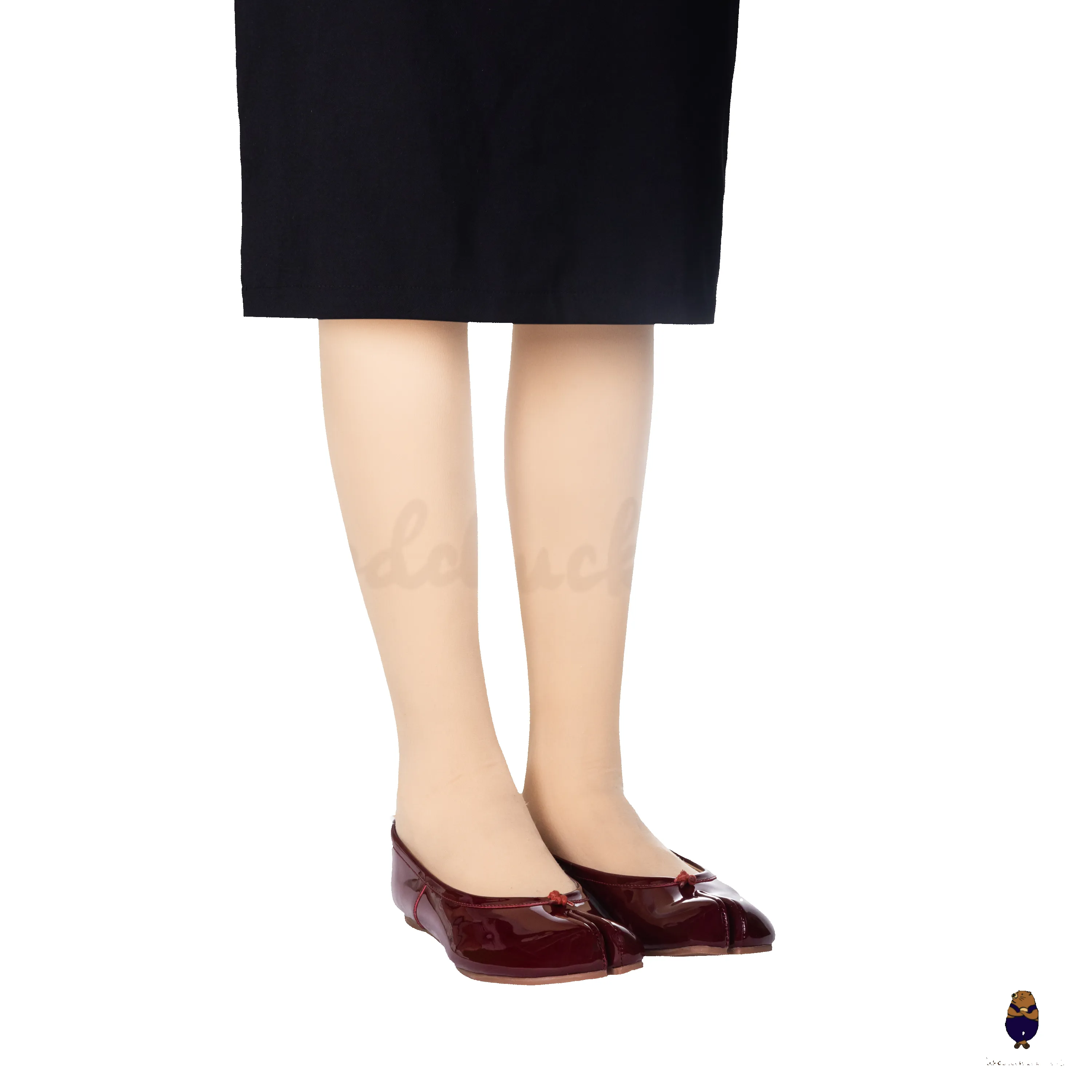 WoodChuckSato Women's Men's Burgundy Tabi Split-Toe Leather Ballet Flats sold by WoodChuckSato product image thumbnail 2