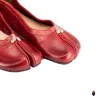 WoodchuckSato Red Vintage Horse Leather Tabi Ballet Flats 35-48 sold by WoodChuckSato