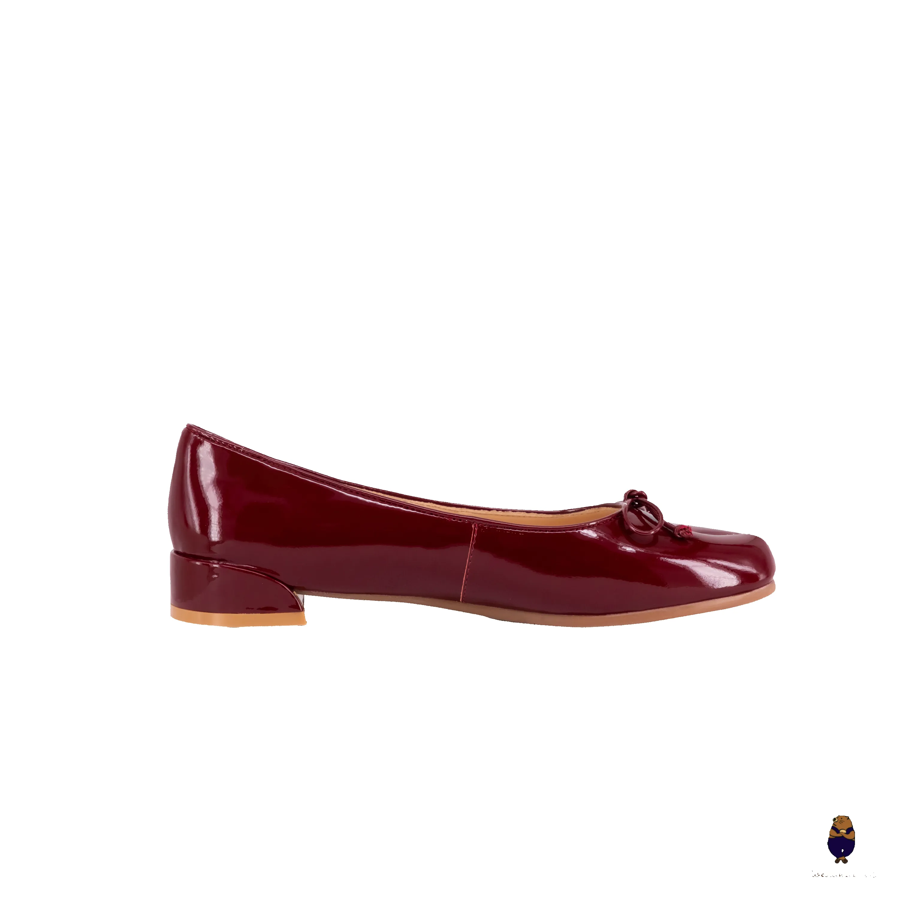 WoodchuckSato Burgundy Patent Cow Leather Tabi 2 cm Heel Pumps with Bow sold by WoodChuckSato product image thumbnail 4