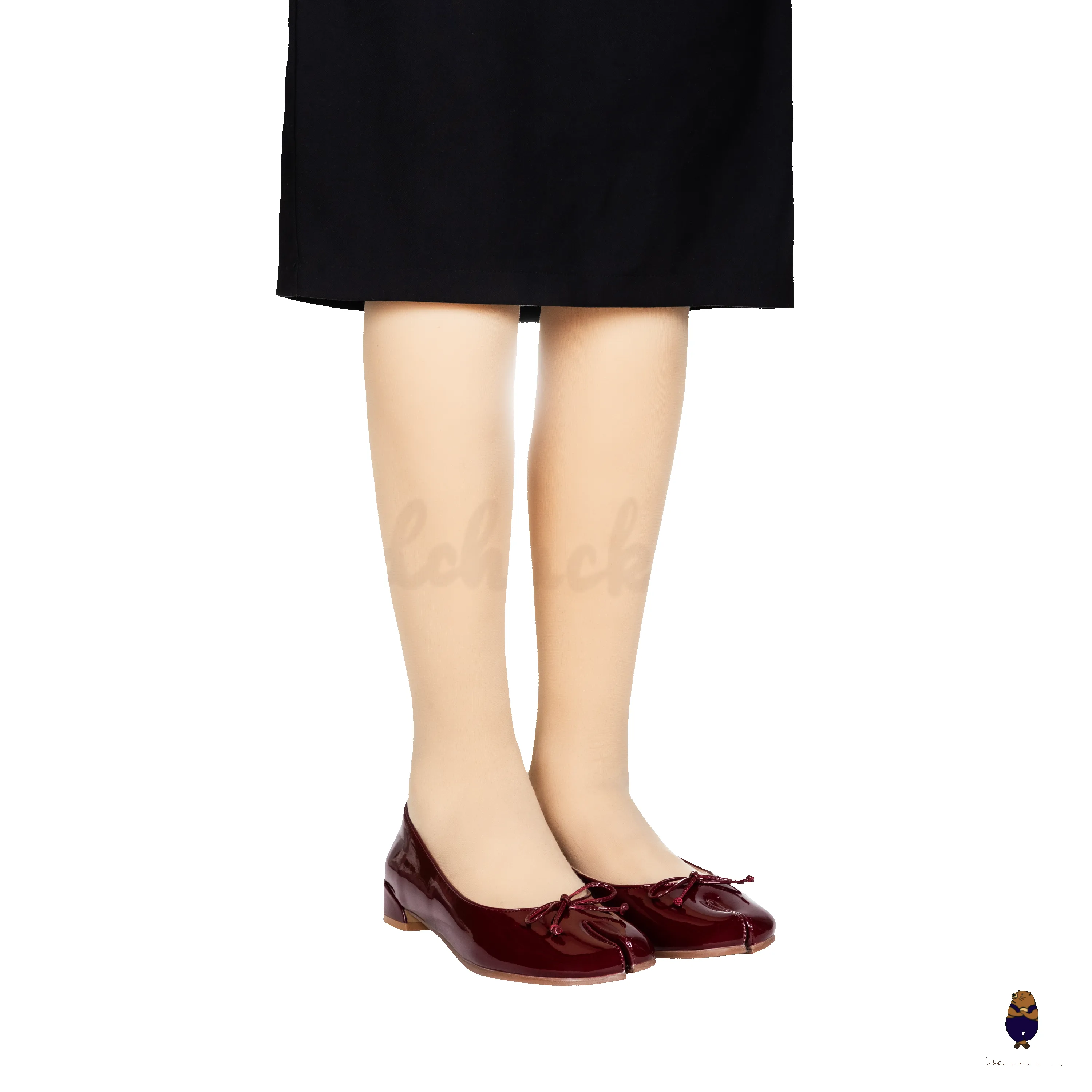 WoodchuckSato Burgundy Patent Cow Leather Tabi 2 cm Heel Pumps with Bow sold by WoodChuckSato product image thumbnail 2