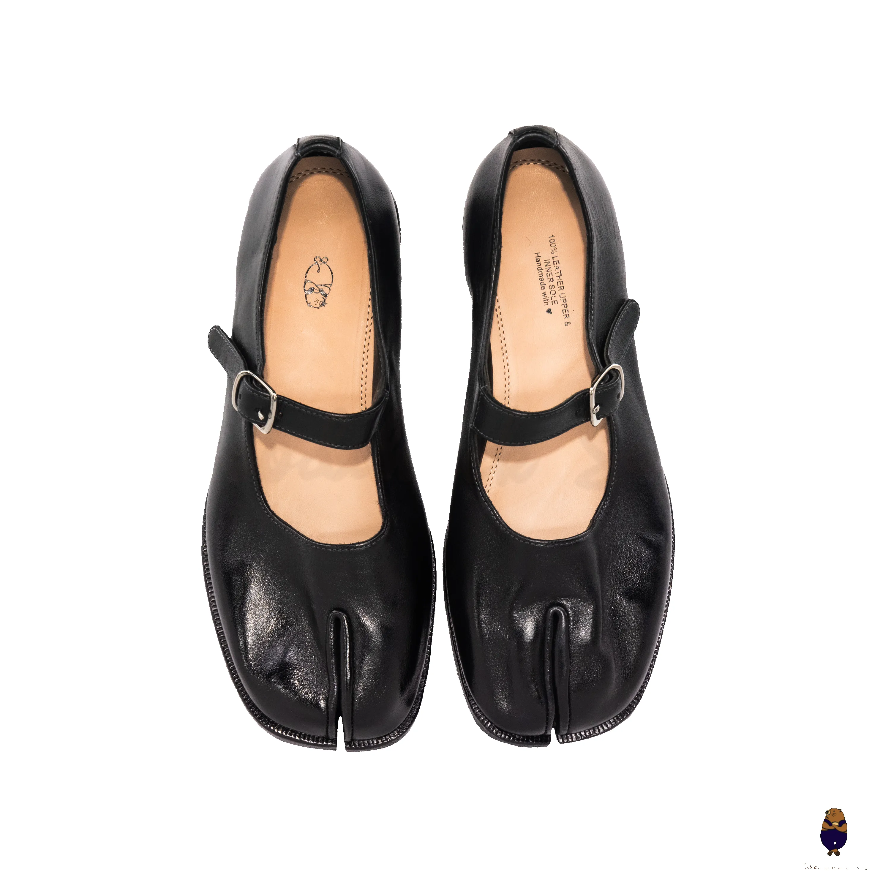 WoodchuckSato Black Horse Leather Tabi Mary Jane Shoes sold by WoodChuckSato product image thumbnail 4