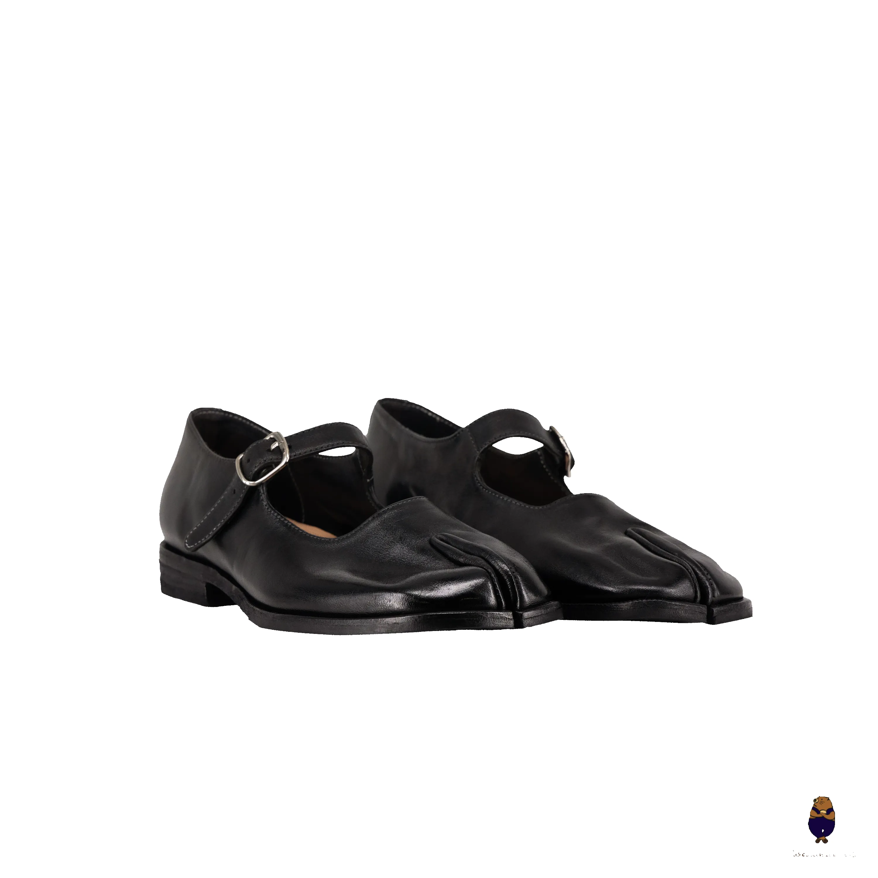 WoodchuckSato Black Horse Leather Tabi Mary Jane Shoes sold by WoodChuckSato