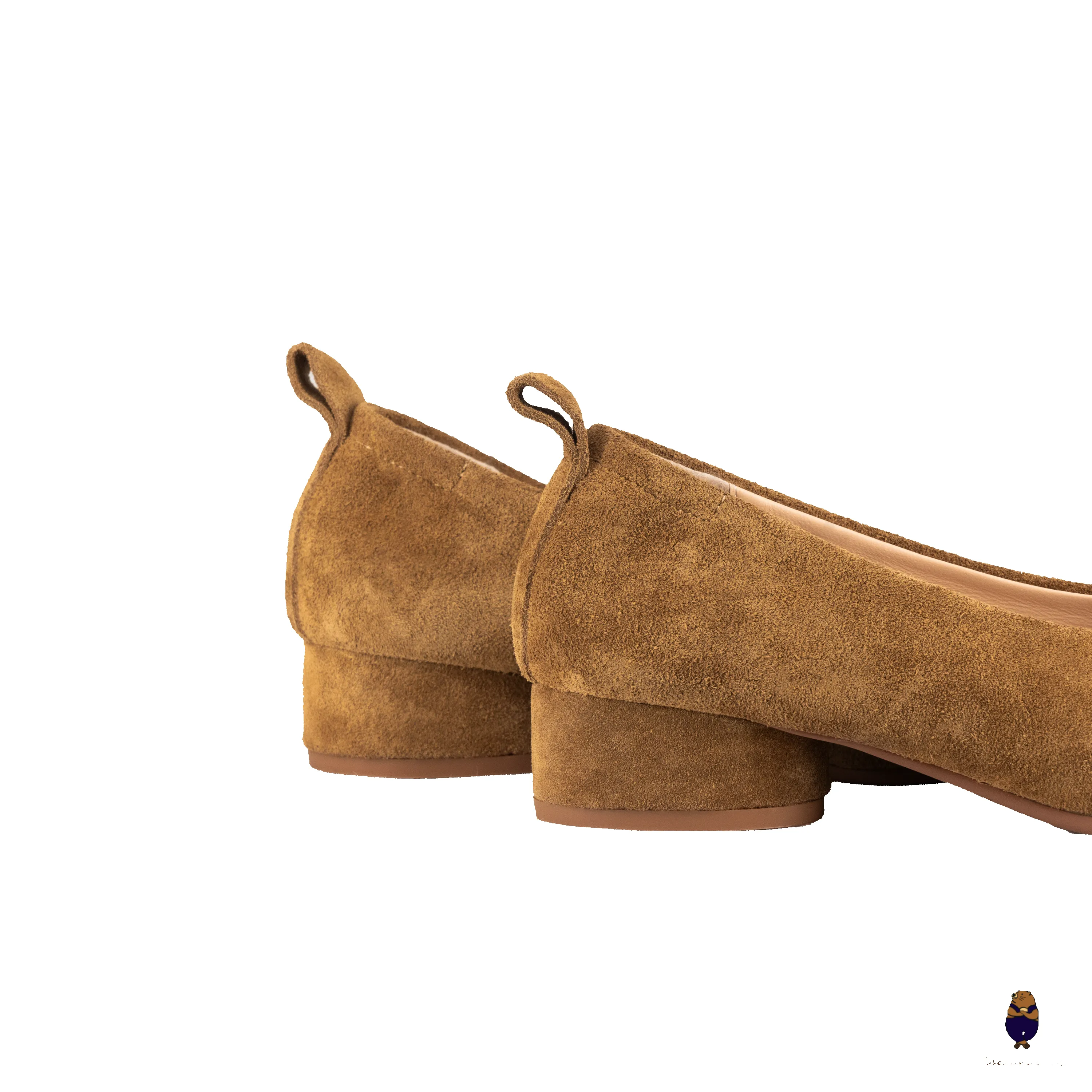 WoodchuckSato Brown Suede Cowhide Tabi Low Heel Pumps sold by WoodChuckSato product image thumbnail 5