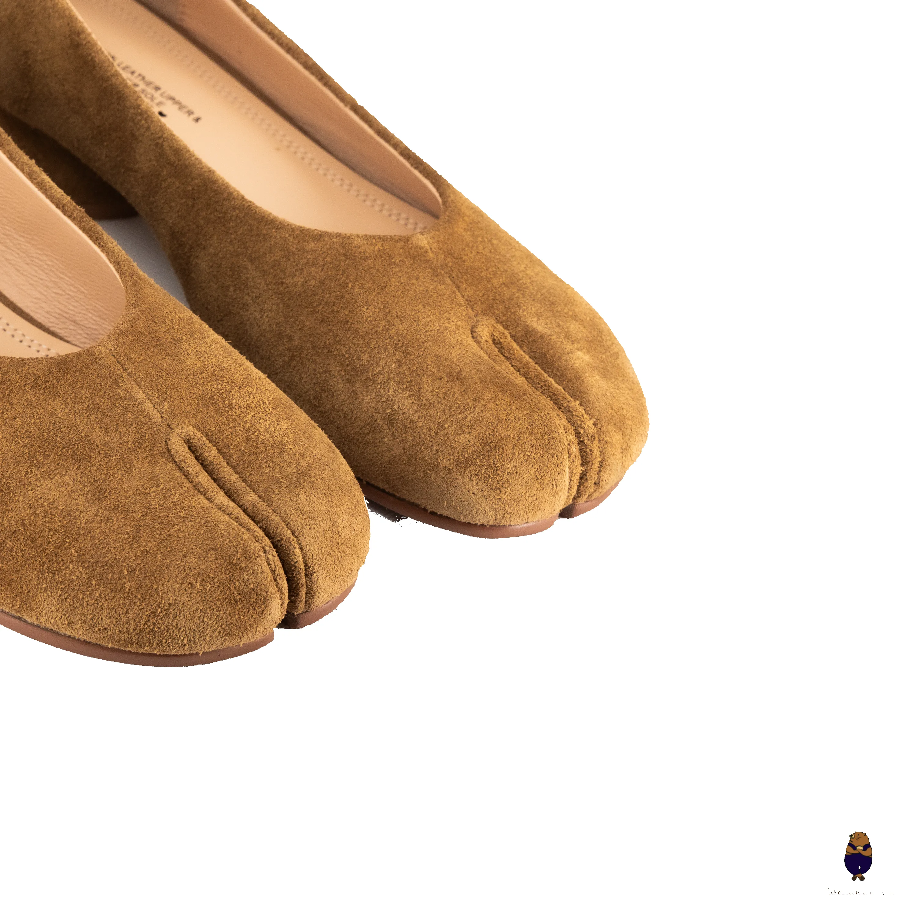 WoodchuckSato Brown Suede Cowhide Tabi Low Heel Pumps sold by WoodChuckSato product image thumbnail 4