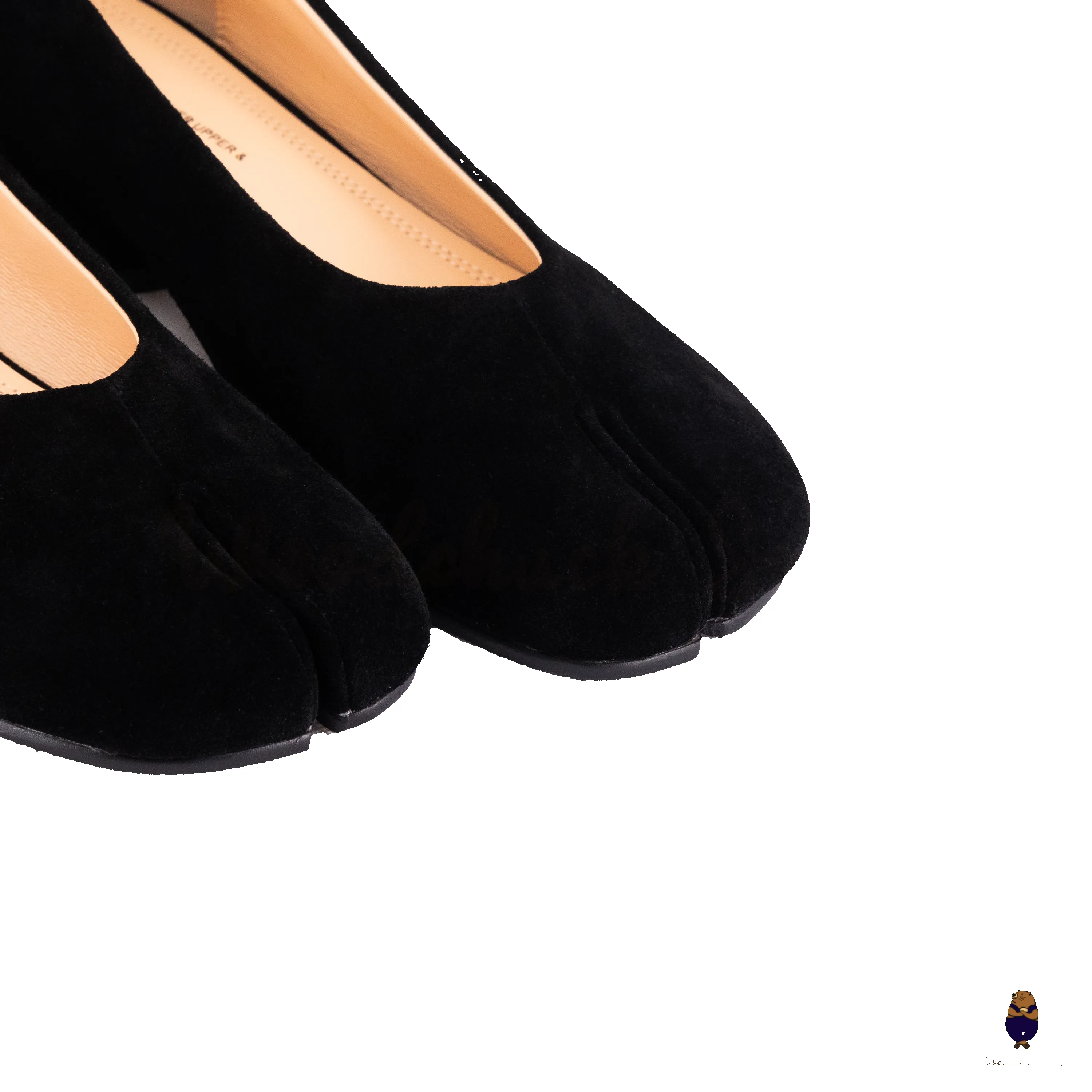 WoodchuckSato Black Suede Tabi Low Heel Pumps sold by WoodChuckSato product image thumbnail 4