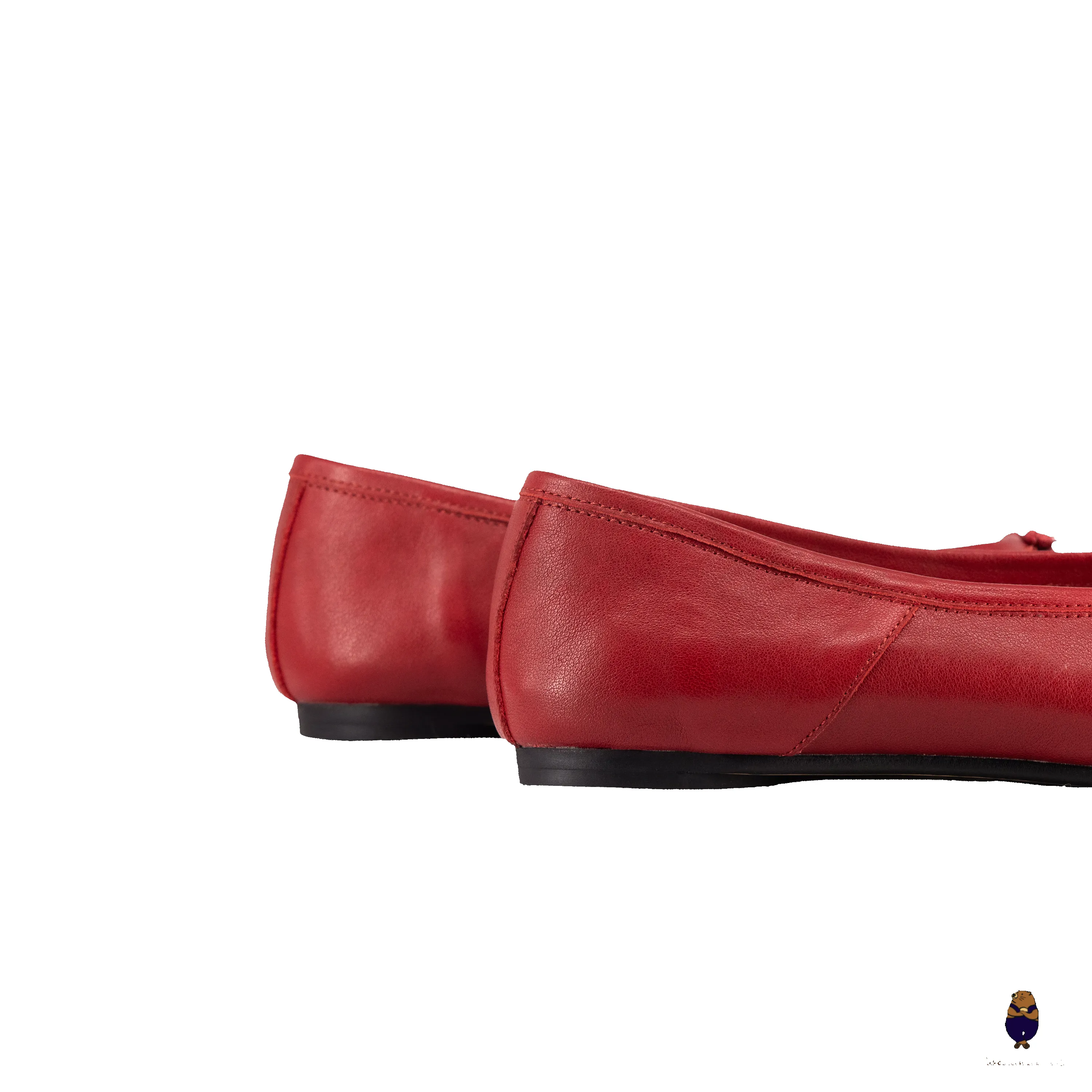 WoodchuckSato Two-Tone Red & Black Leather Tabi Ballet Flats sold by WoodChuckSato product image thumbnail 4
