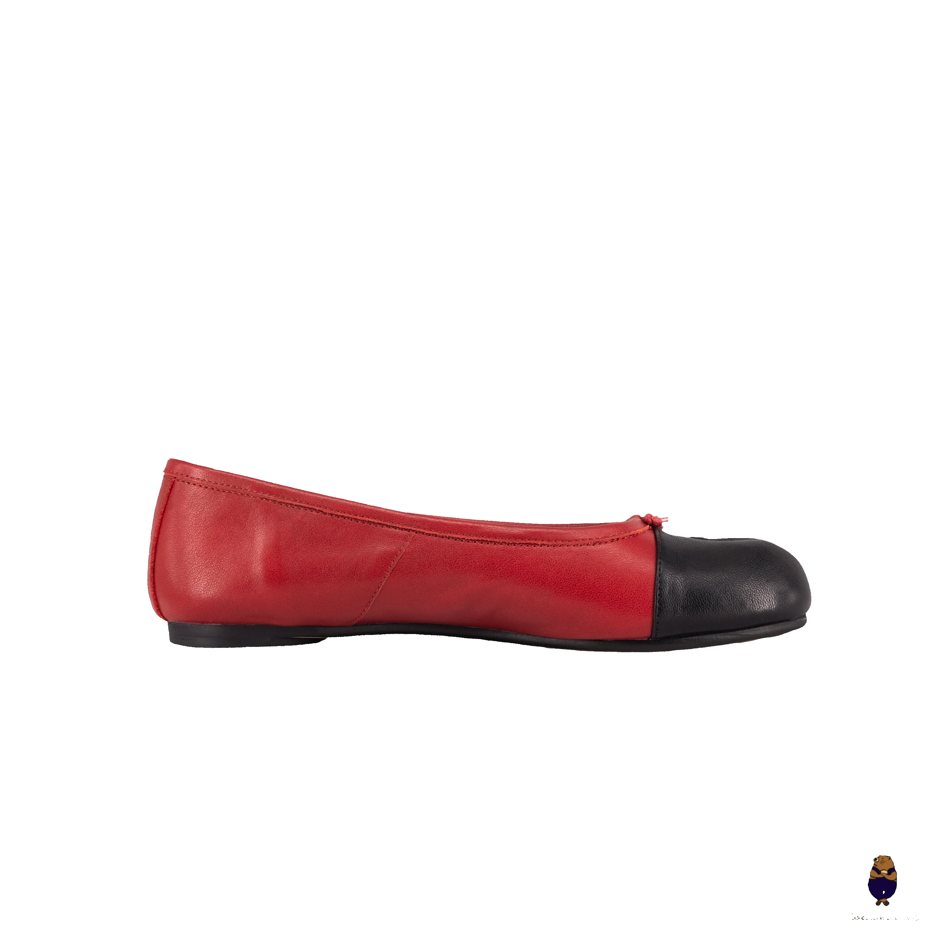 WoodchuckSato Two-Tone Red & Black Leather Tabi Ballet Flats sold by WoodChuckSato product image thumbnail 5