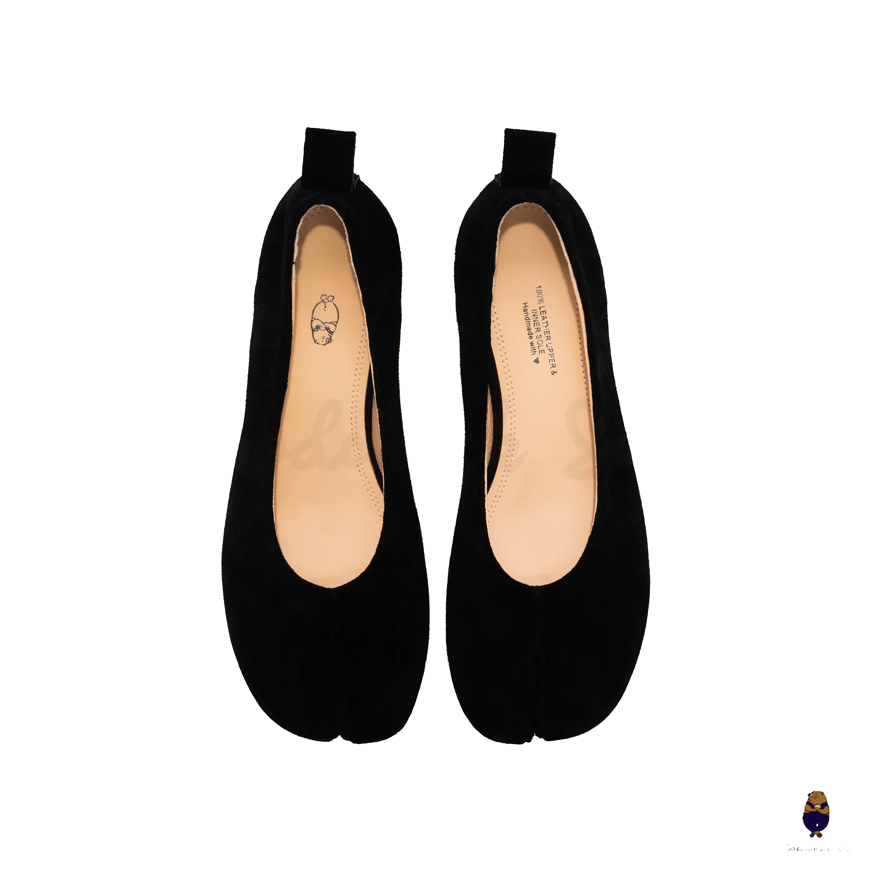 WoodchuckSato Black Suede Tabi Low Heel Pumps sold by WoodChuckSato product image thumbnail 4