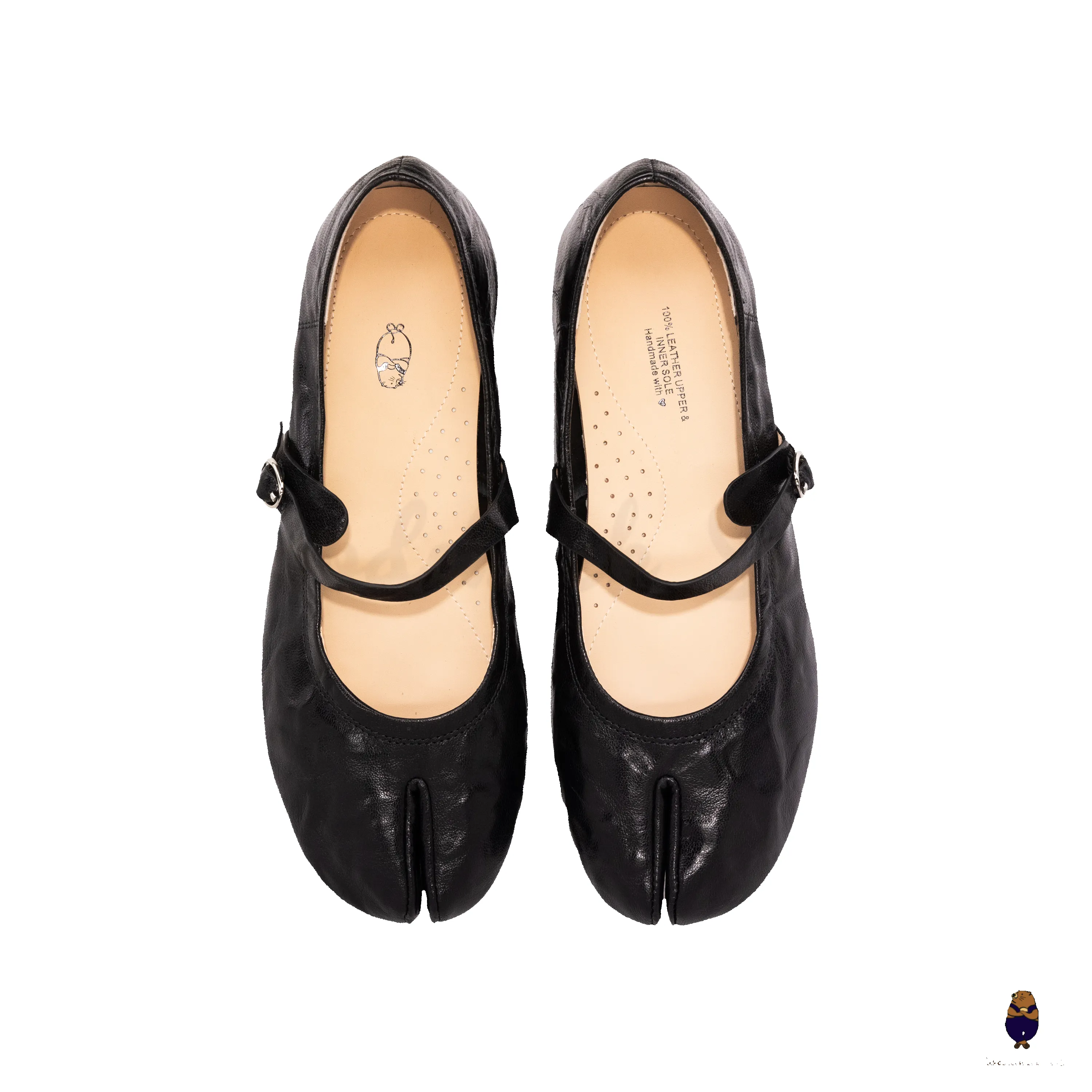WoodchuckSato Classic Black Leather Tabi Mary Jane Flats sold by WoodChuckSato product image thumbnail 5