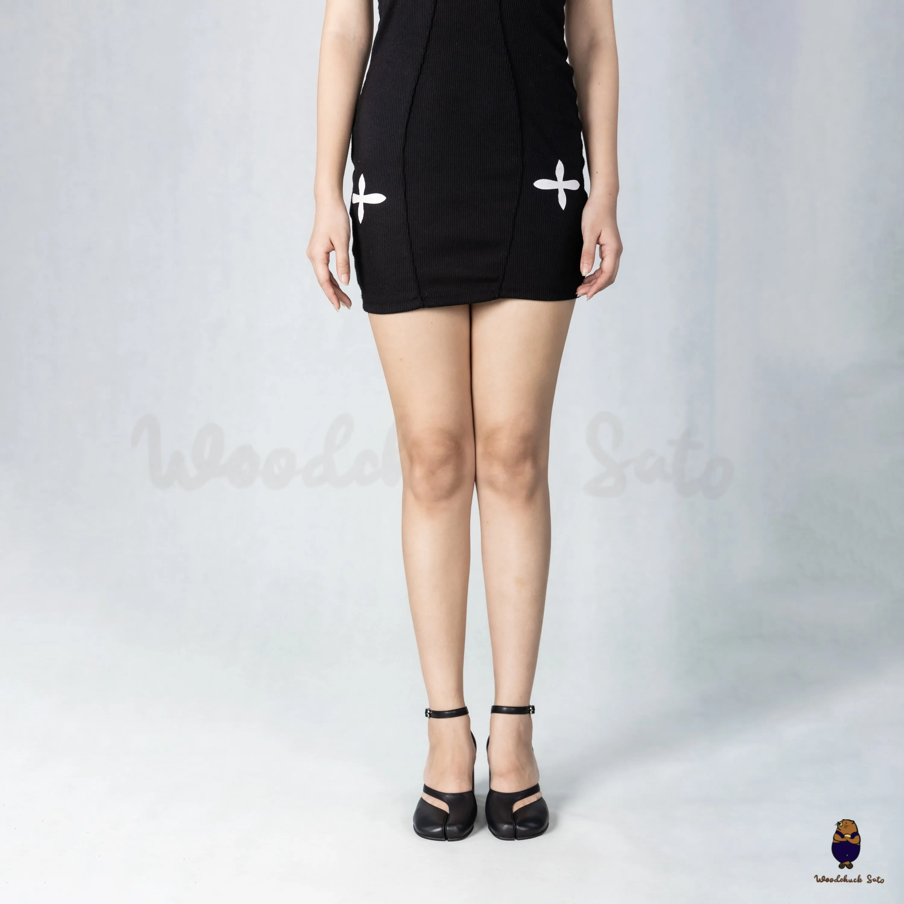 WoodchuckSato Black Matte Cow Leather Tabi Ankle-Strap 8 cm Heels sold by WoodChuckSato product image thumbnail 2