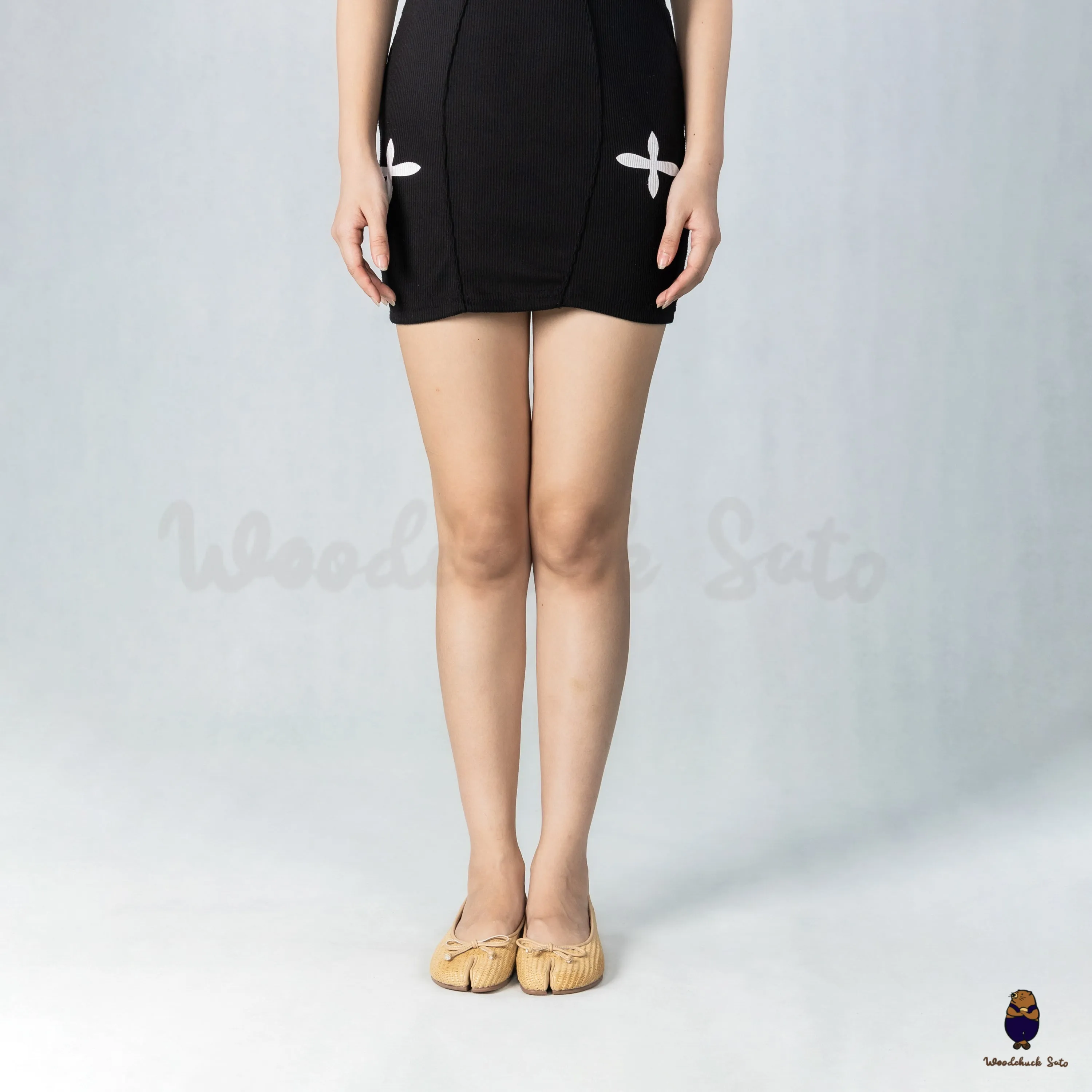 WoodchuckSato Nude PP Straw Woven Tabi Flats with Bow sold by WoodChuckSato product image thumbnail 3