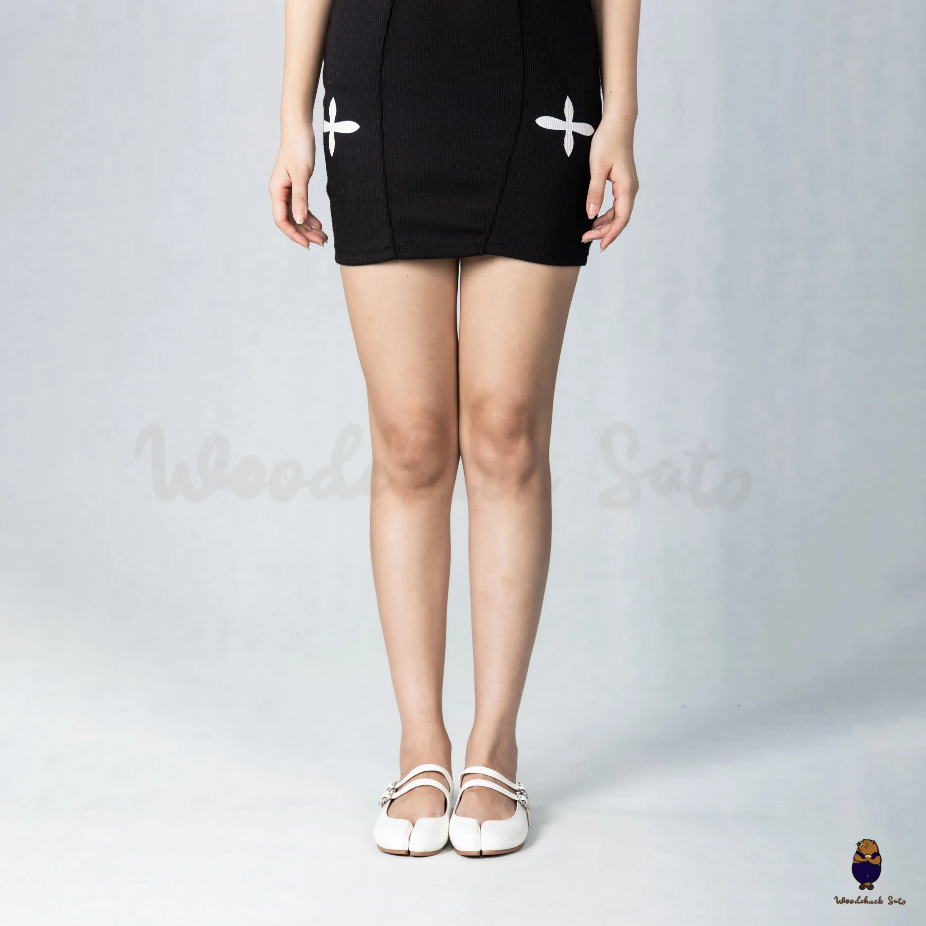 WoodchuckSato White Patent Cow Leather Tabi Mary Jane Flats with Double Strap and Crystal Buckle sold by WoodChuckSato product image thumbnail 3