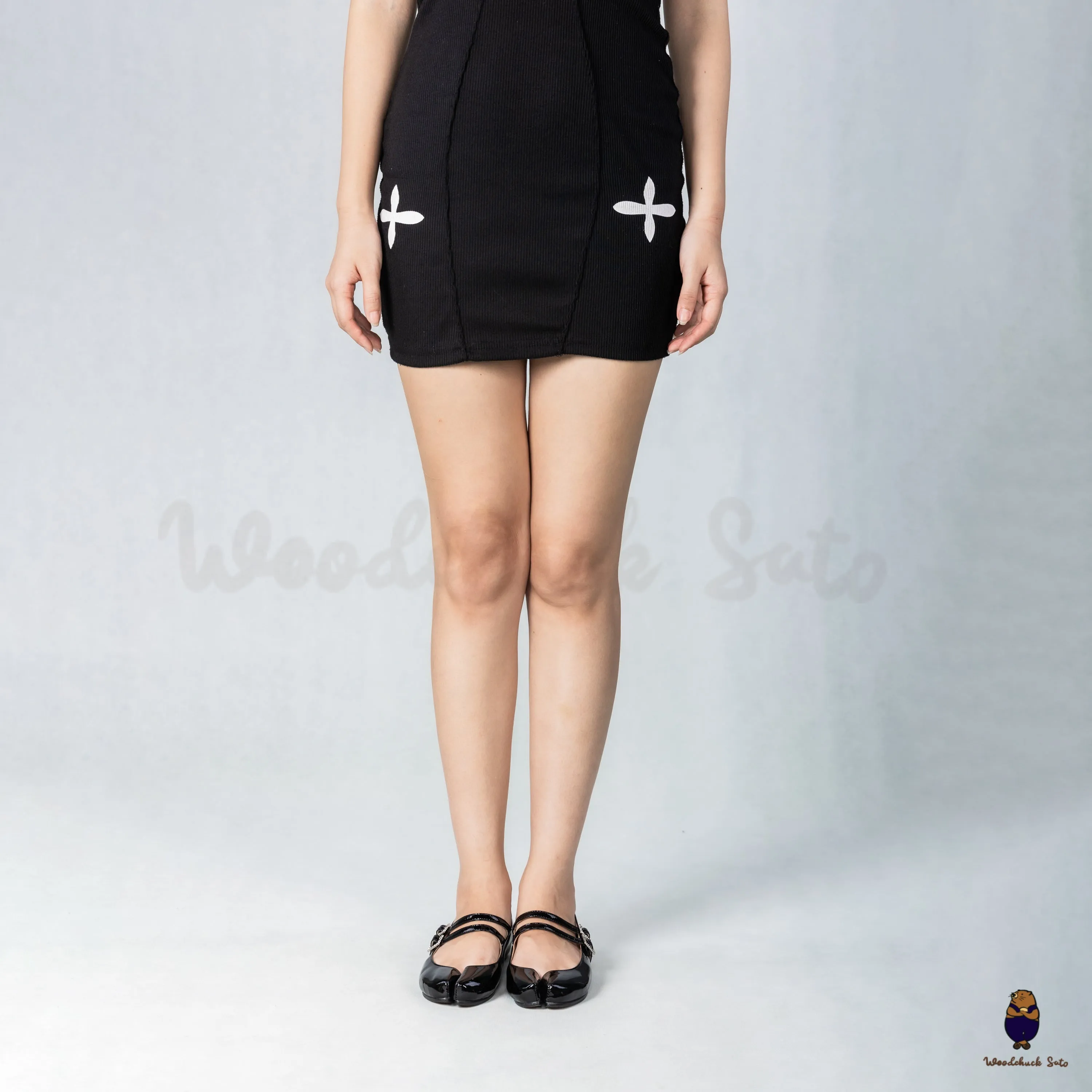 WoodchuckSato Black Patent Cow Leather Tabi Mary Jane Flats with Double Strap and Crystal Buckle sold by WoodChuckSato product image thumbnail 3