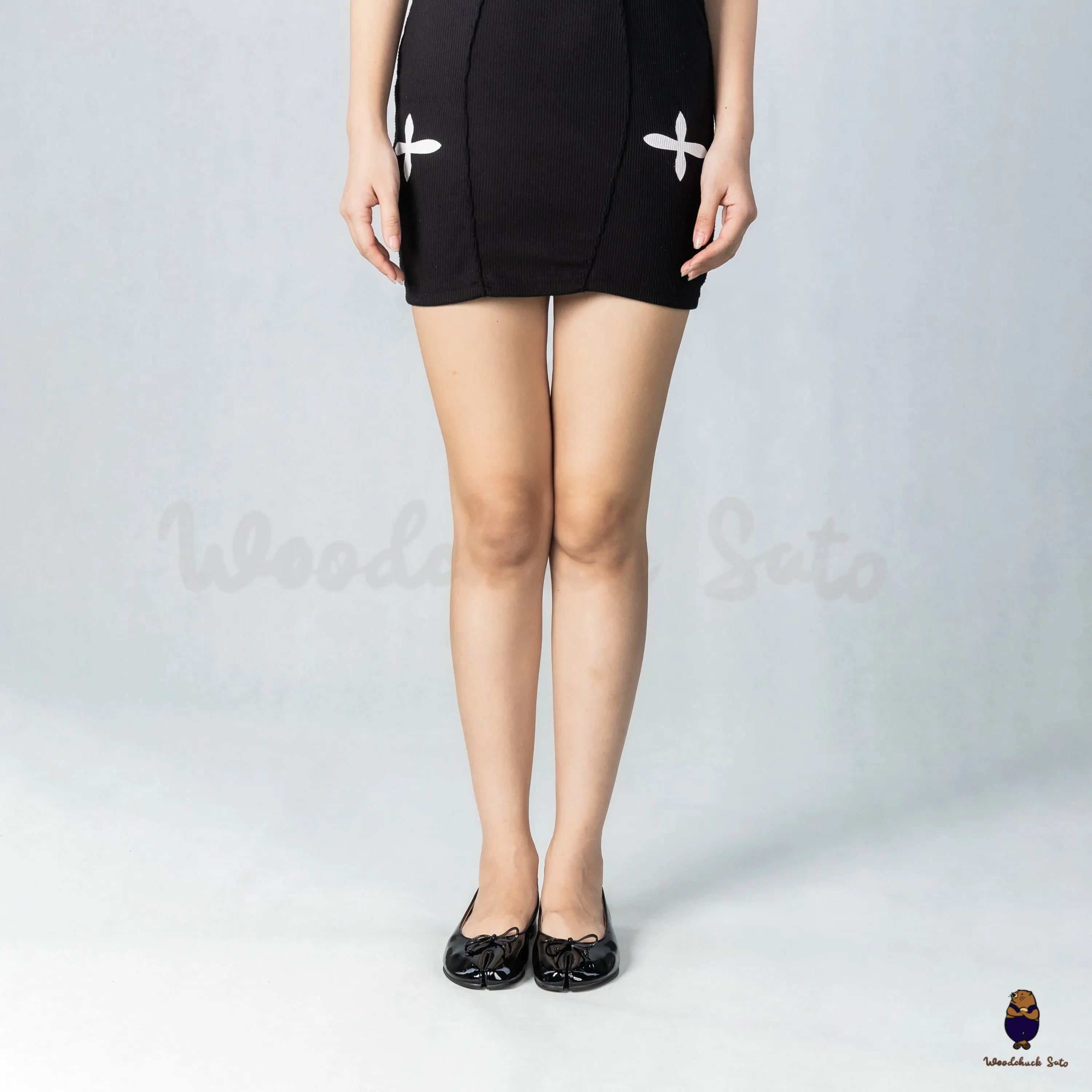 WoodchuckSato Black Patent Cow Leather Tabi Flats with Bow sold by WoodChuckSato product image thumbnail 3