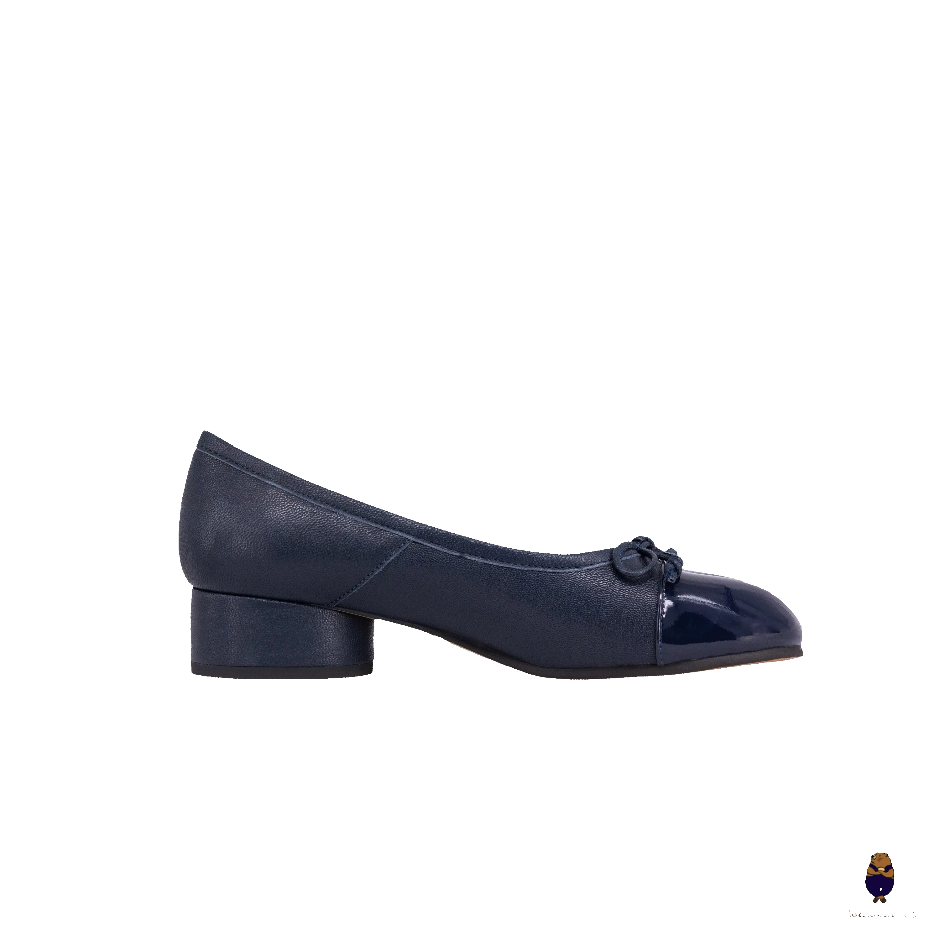WoodChuckSato Navy Tabi Split-Toe Patent Cow Leather Mary Jane Shoes with 3cm Heel & Bow sold by WoodChuckSato product image thumbnail 5