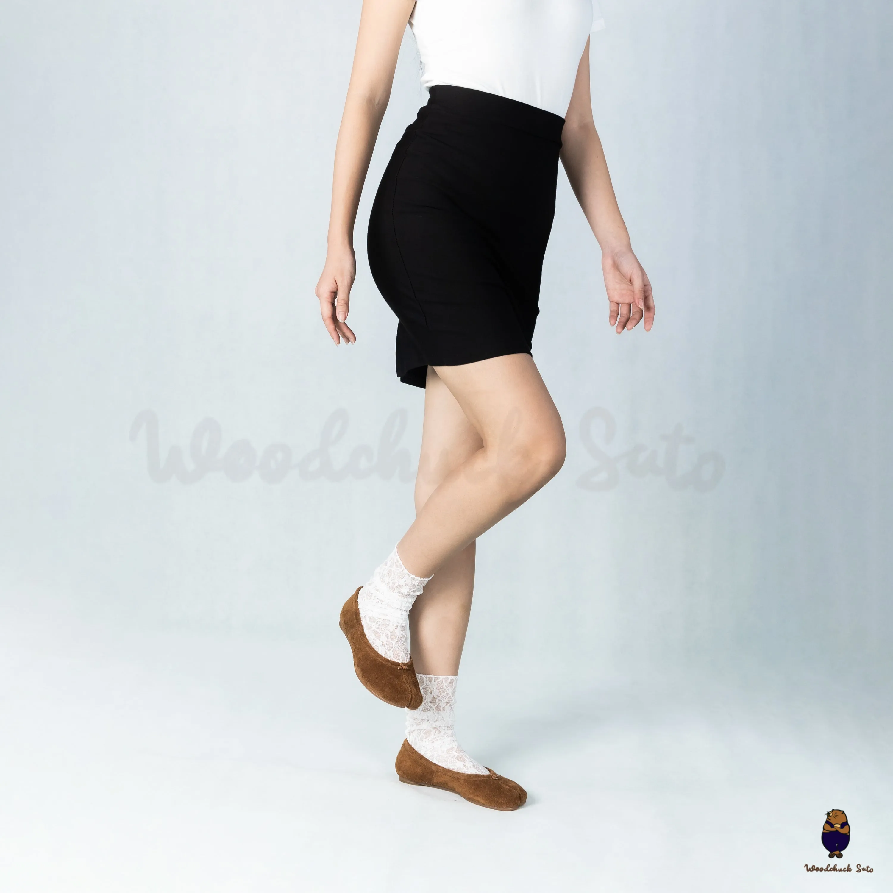 WoodChuckSato Brown Soft Fuzzy Cow Suede Tabi Ballet Flats sold by WoodChuckSato product image thumbnail 3