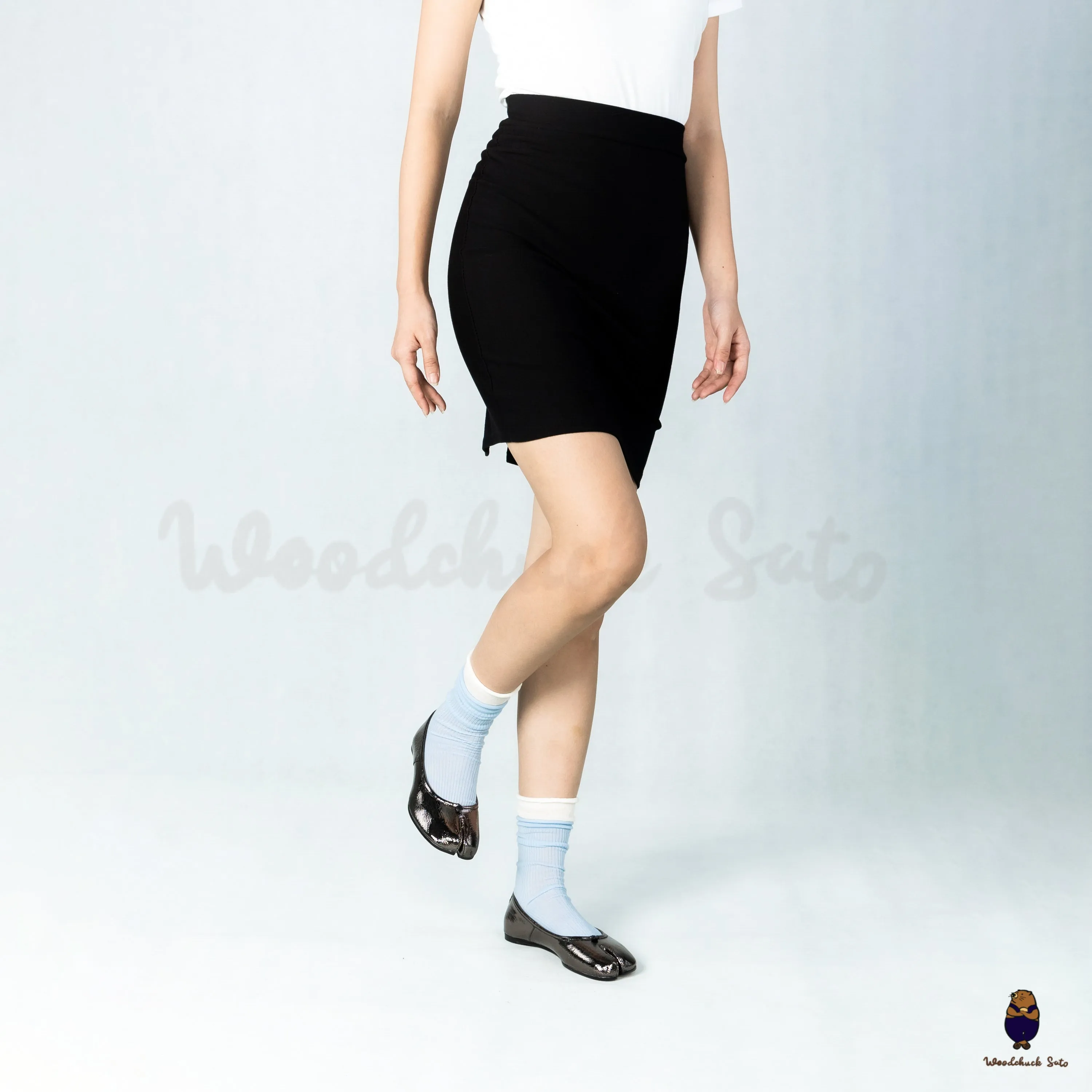 WoodChuckSato Cracked Metallic Black Cow Leather Tabi Ballerina Ballet Flats sold by WoodChuckSato product image thumbnail 4