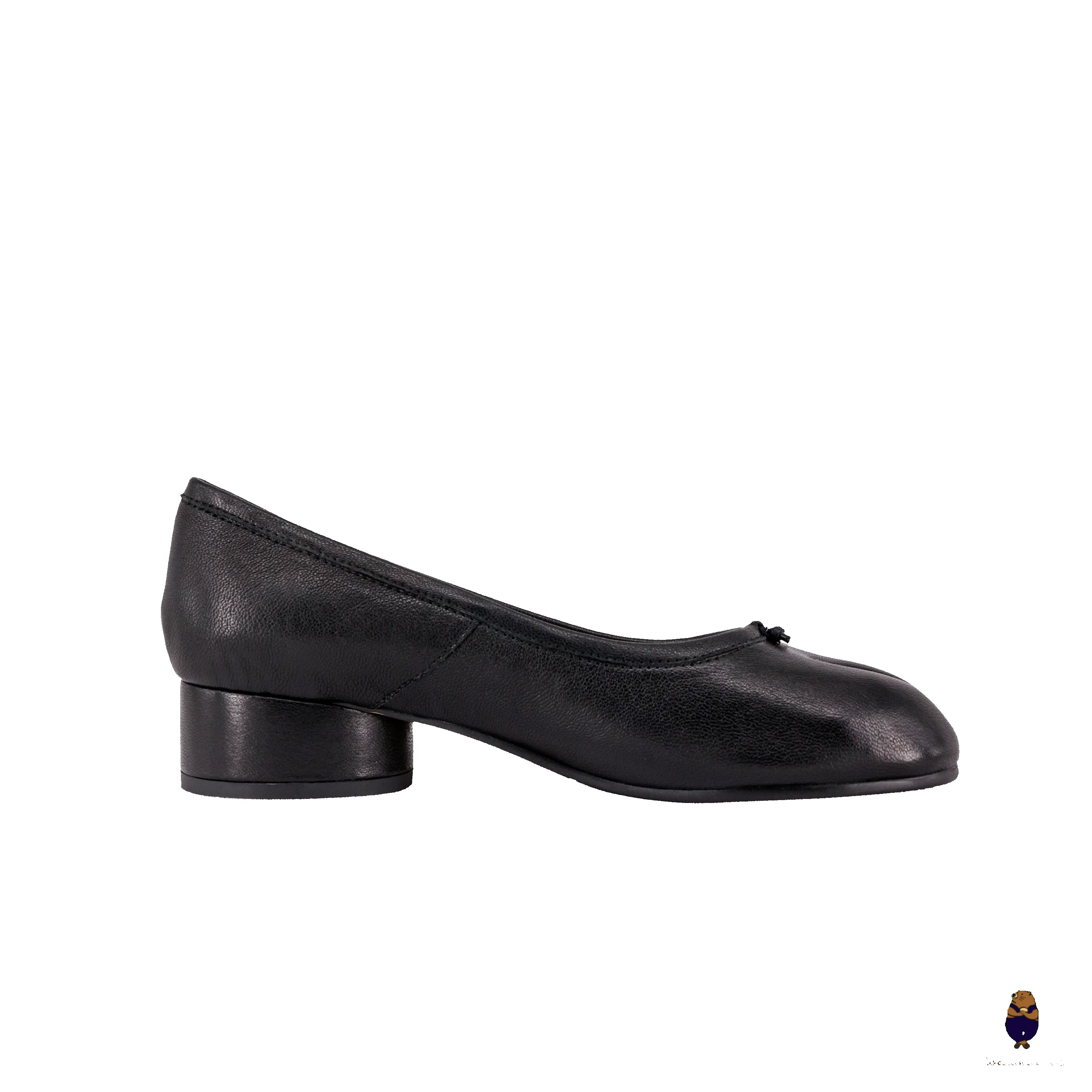 WoodChuckSato Black Tabi Split-Toe Leather Fold Mary Jane Shoes with 3cm Heel sold by WoodChuckSato product image thumbnail 5