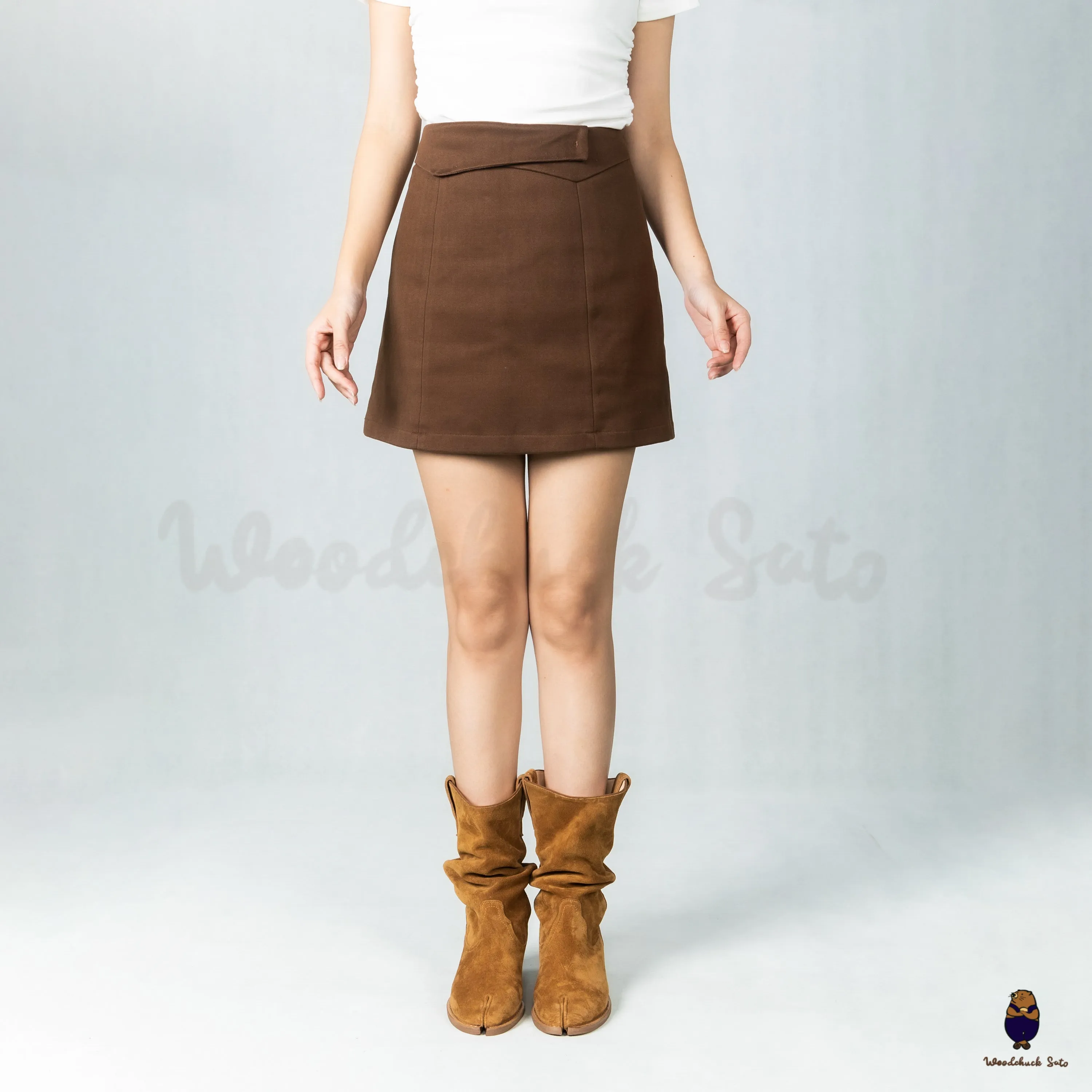WoodchuckSato Brown Cow Suede Slouchy Western Boots with Low Heel sold by WoodChuckSato product image thumbnail 2