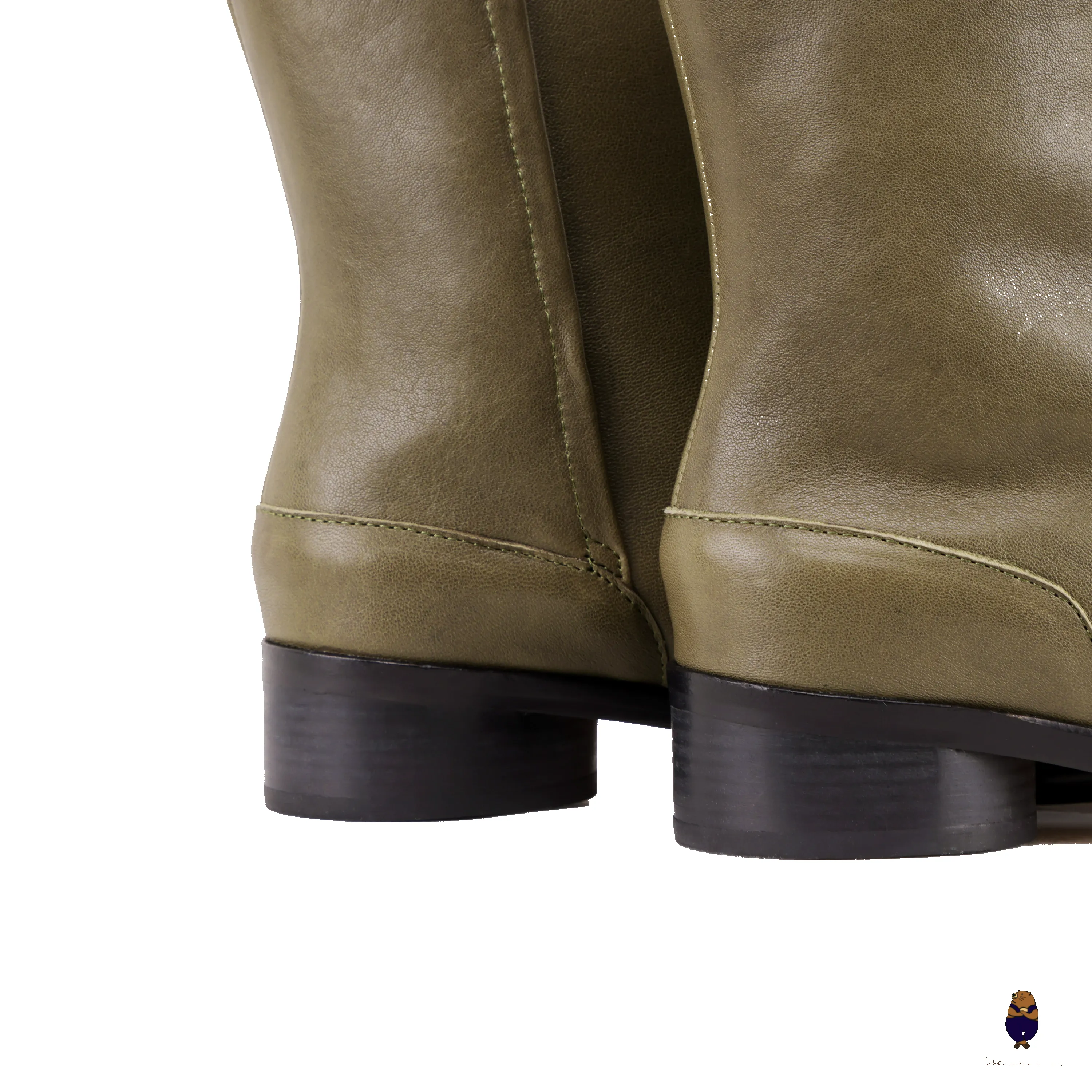 WoodchuckSato Olive Green Cow Leather Tabi Ankle Boots with 3 cm Heel sold by WoodChuckSato product image thumbnail 5