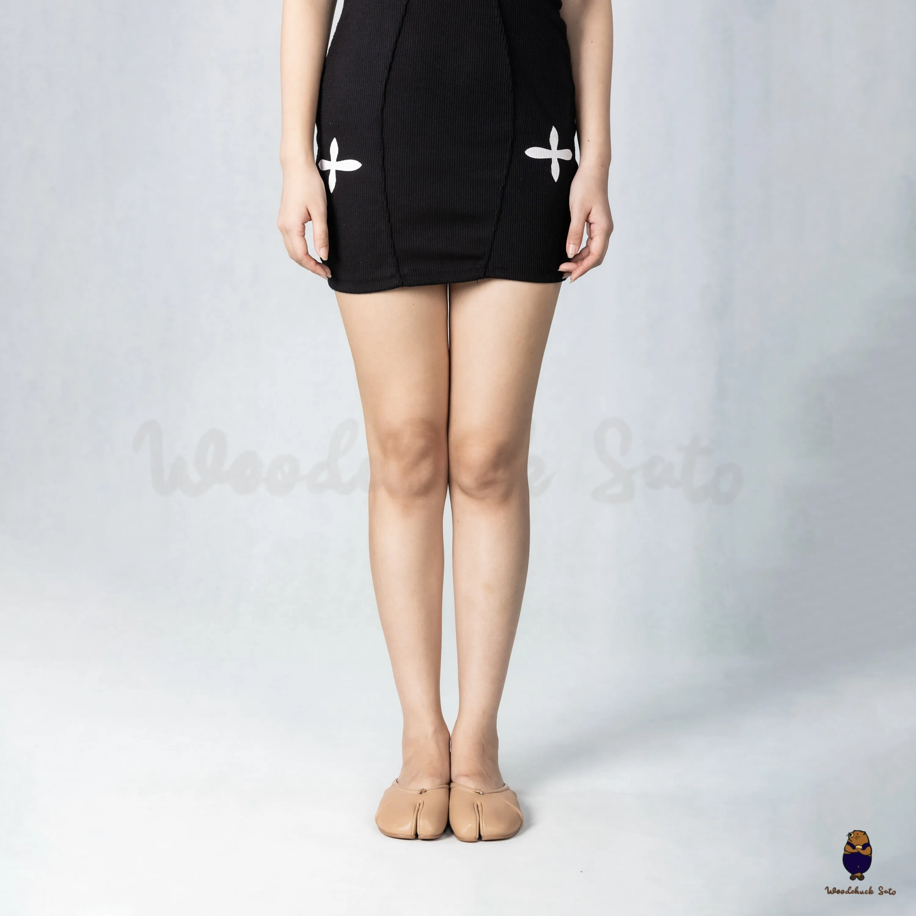 WoodchuckSato Beige Leather Tabi Mules with Ruched sold by WoodChuckSato product image thumbnail 3