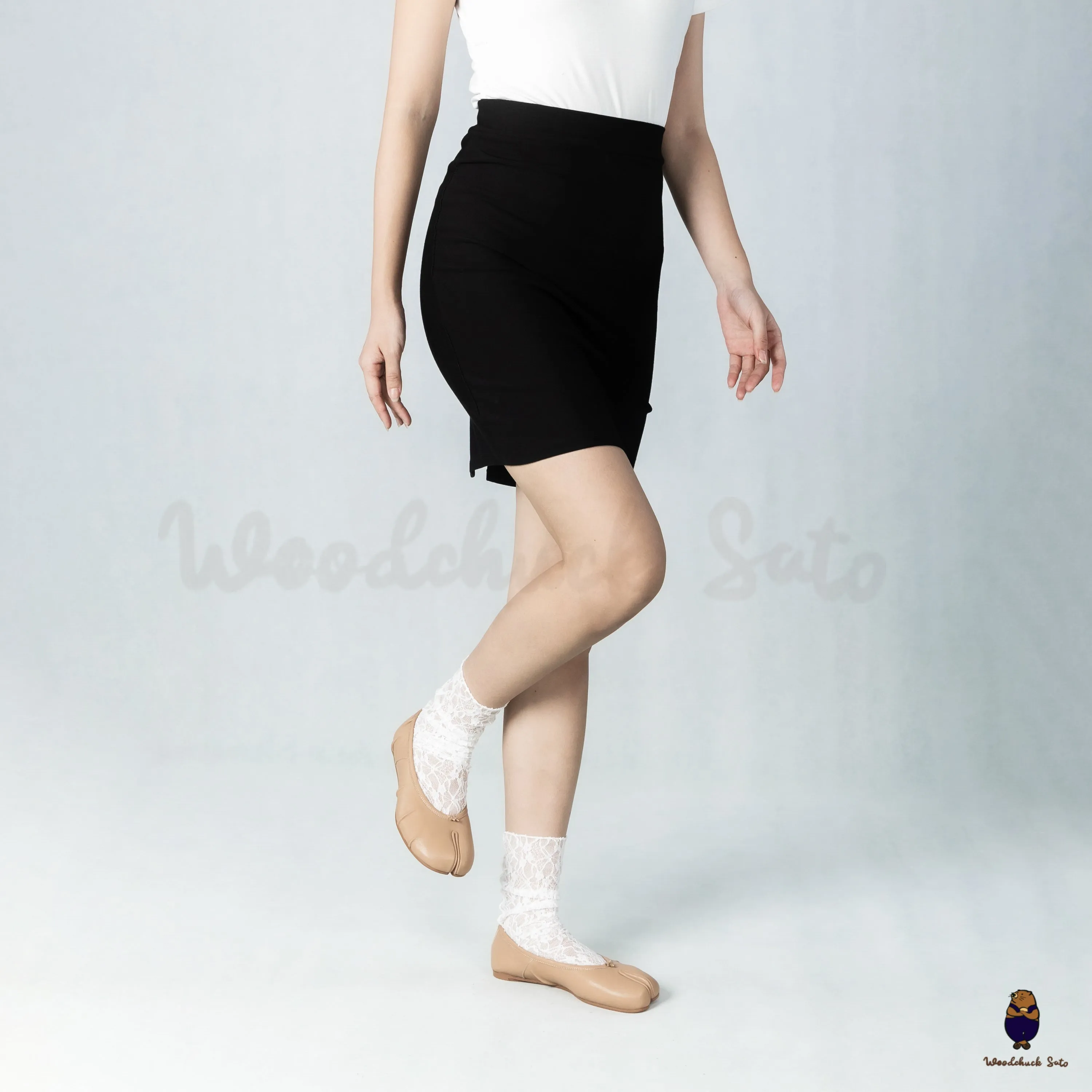 WoodchuckSato Nude Fold Leather Tabi Ballet Flats sold by WoodChuckSato product image thumbnail 4