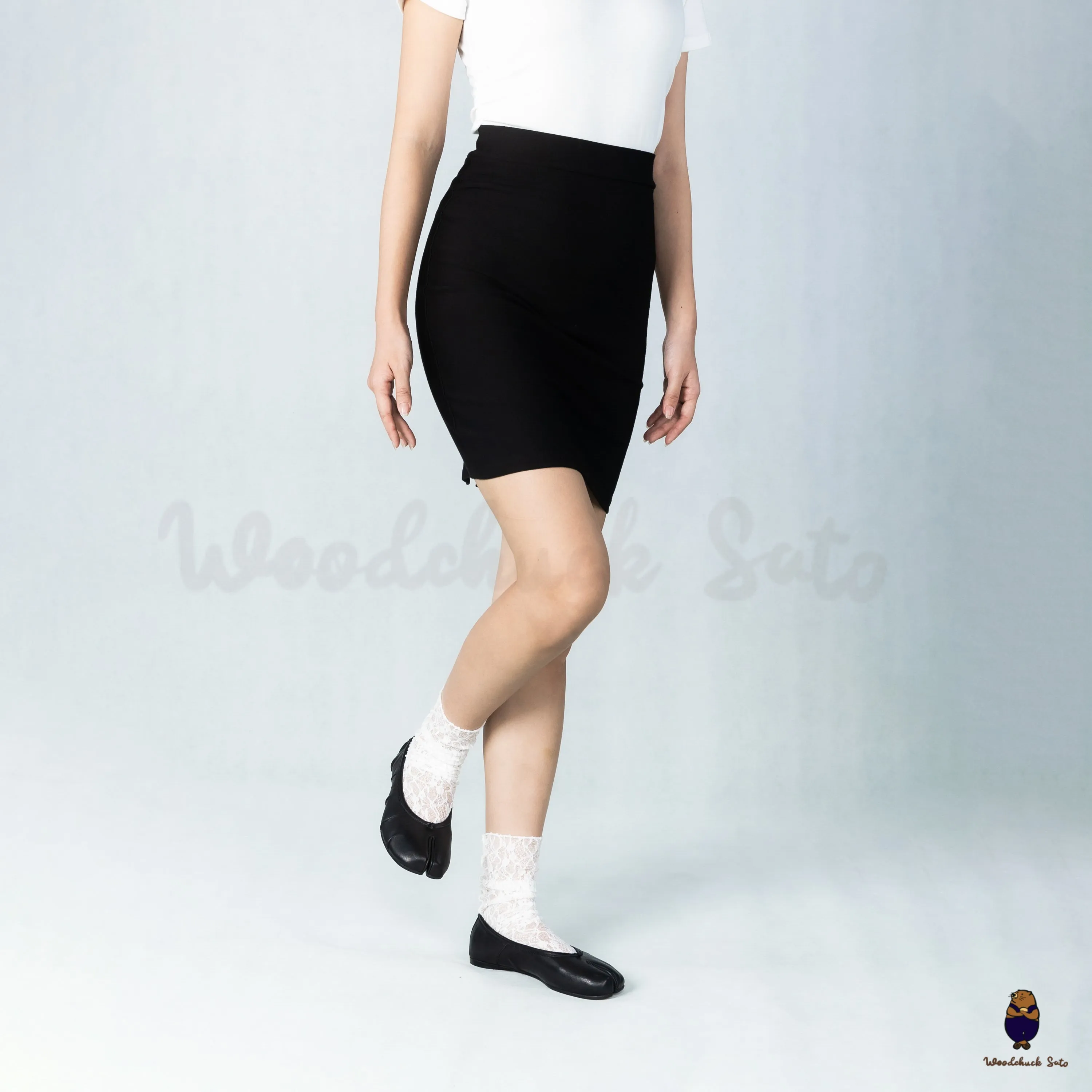 WoodchuckSato Black Leather Split-Toe Tabi Fold Ballerina Flats sold by WoodChuckSato product image thumbnail 4