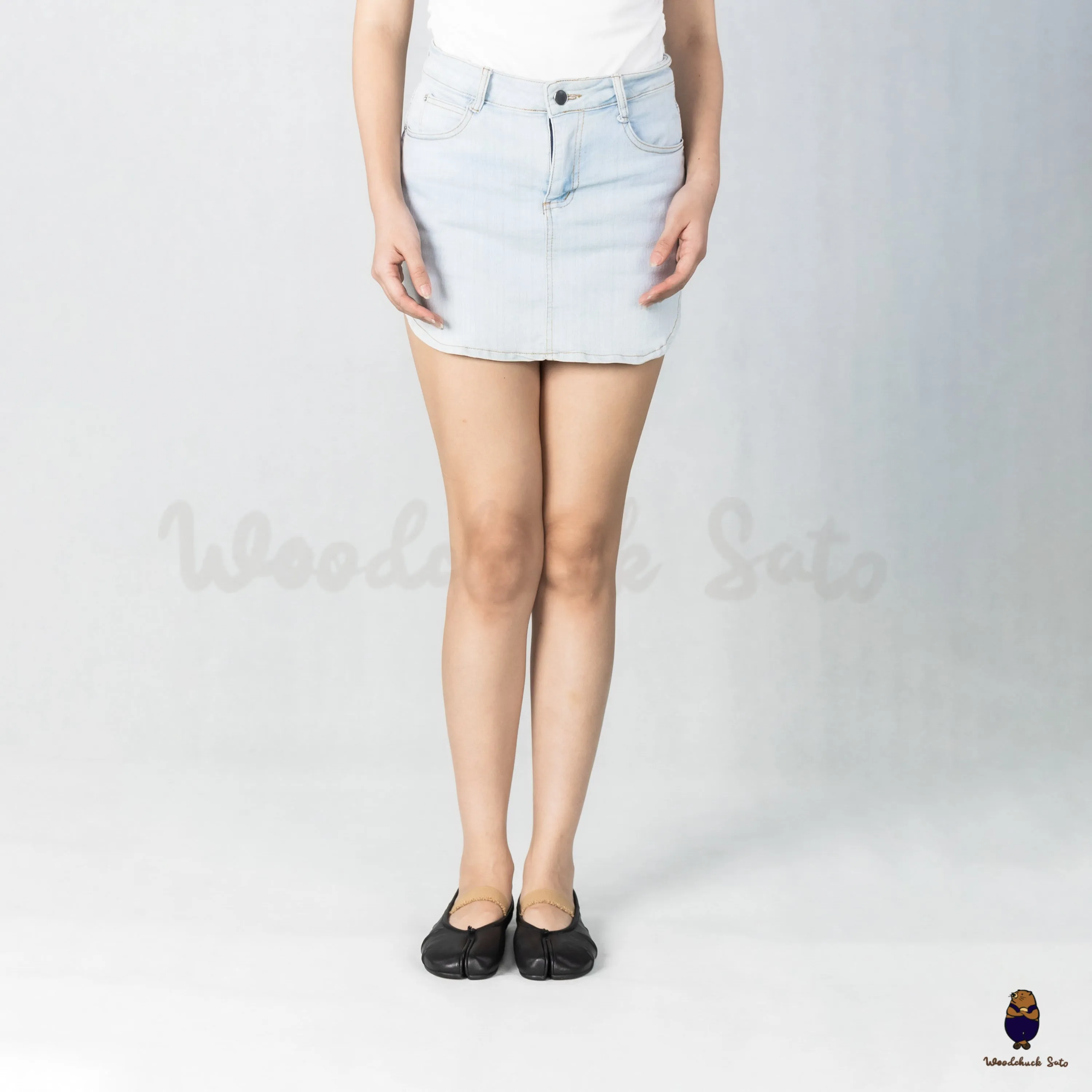 WoodchuckSato Black Fold Leather Tabi Ballet Flats with Beige Elastic Strap sold by WoodChuckSato product image thumbnail 3