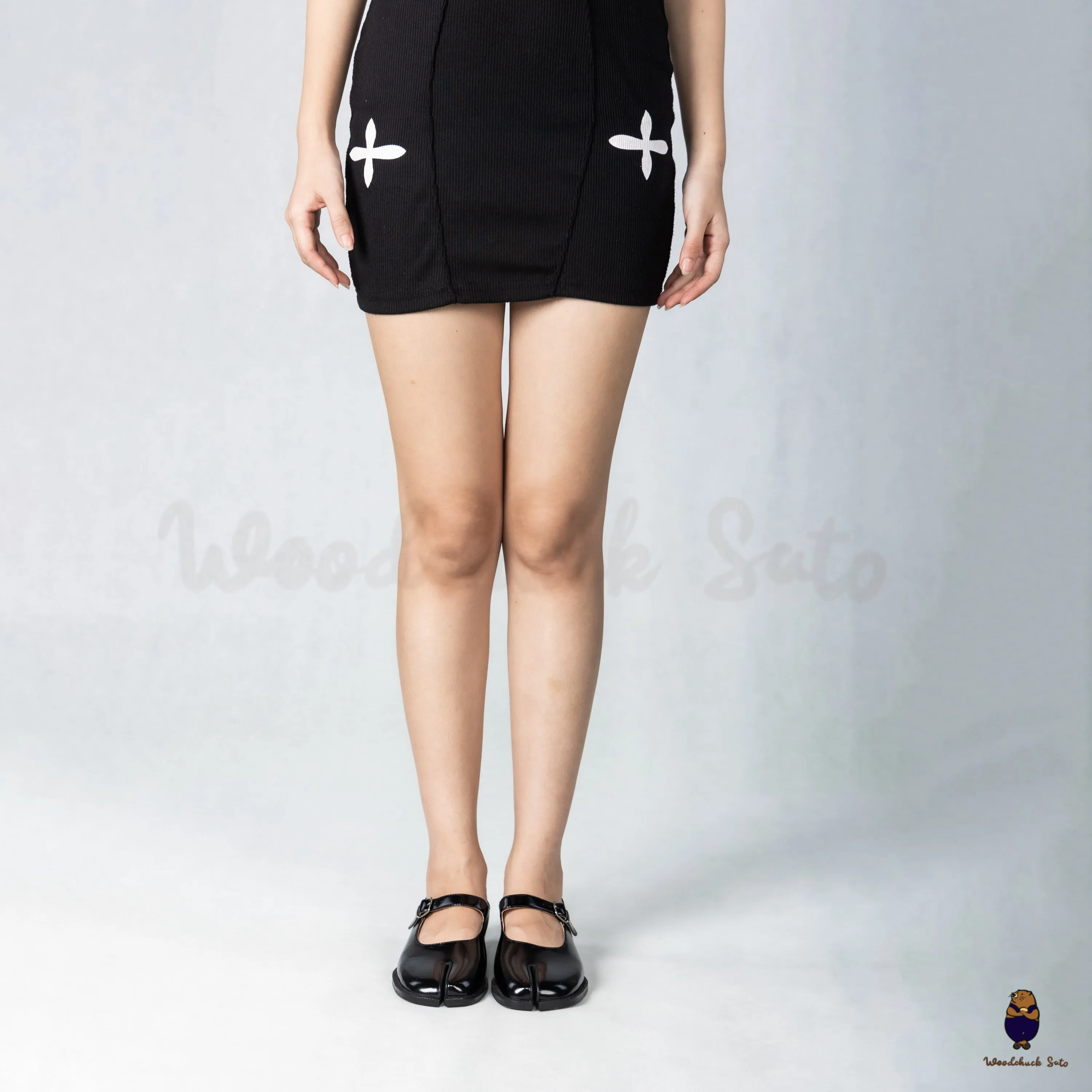 WoodchuckSato Black Edge-Beaded Cow Leather Tabi Mary Jane Shoes sold by WoodChuckSato product image thumbnail 3