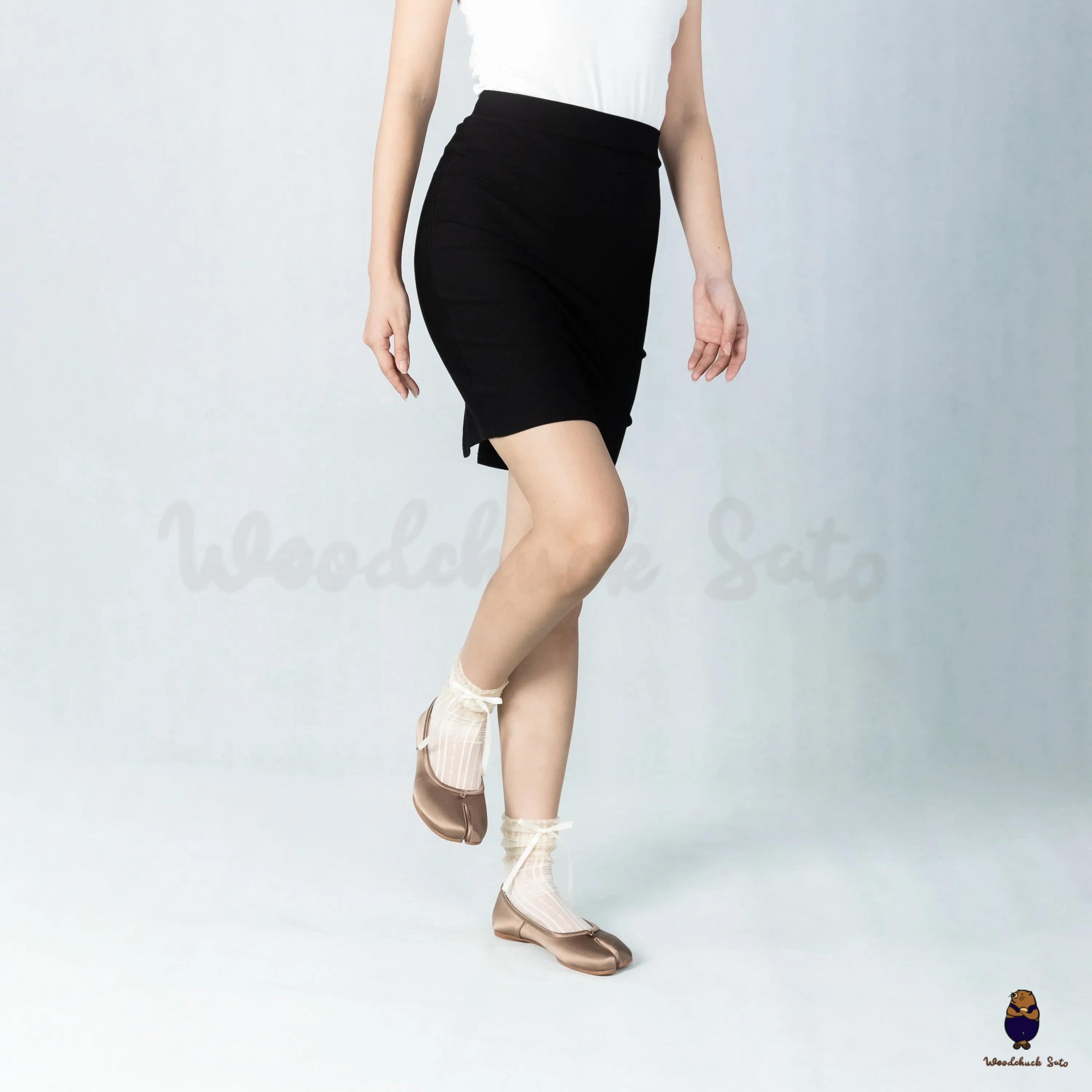 WoodchuckSato Bronze Silk Fabric Tabi Ballet Flats sold by WoodChuckSato product image thumbnail 4
