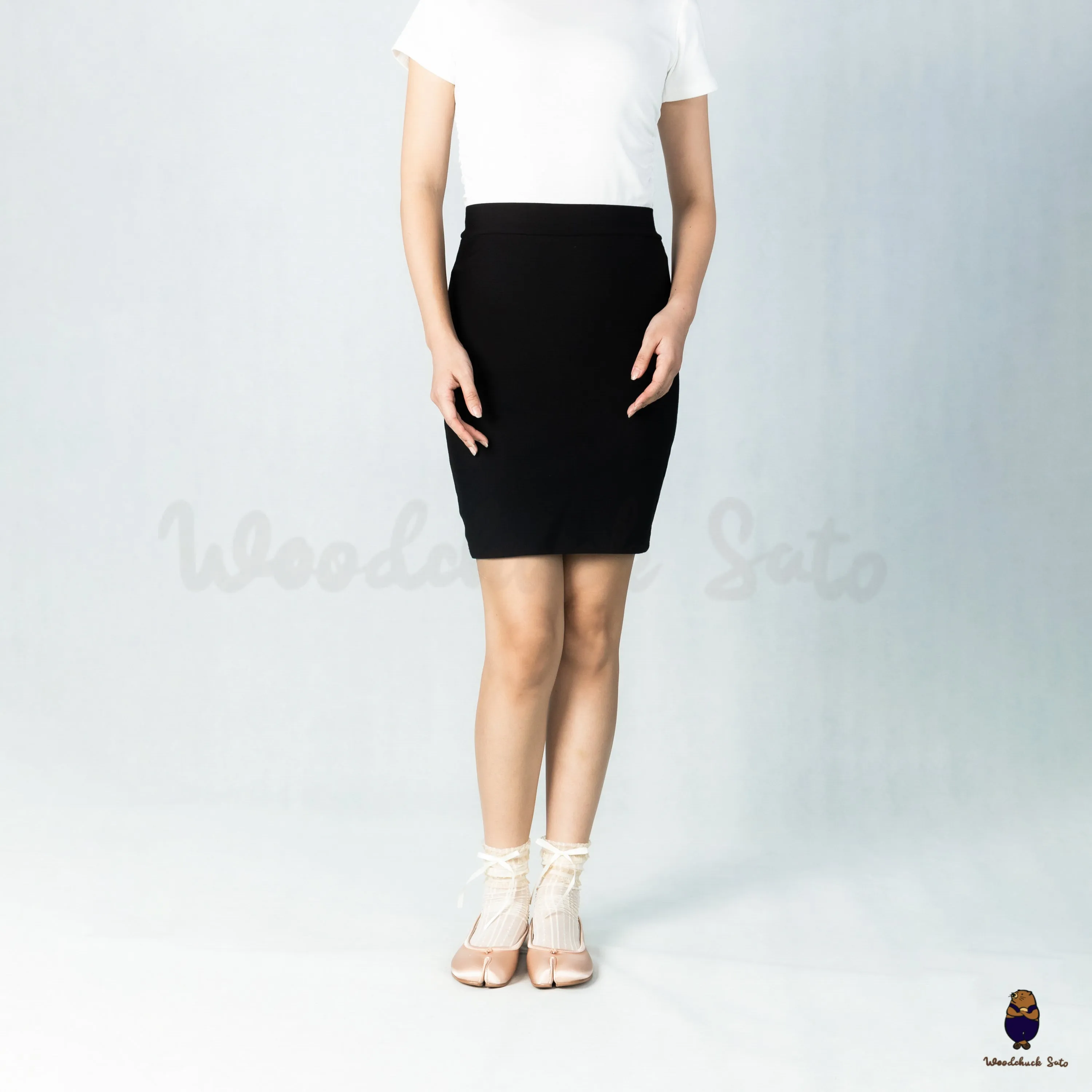 WoodchuckSato Soft Pink Silk Fabric Tabi Ballet Flats sold by WoodChuckSato product image thumbnail 3